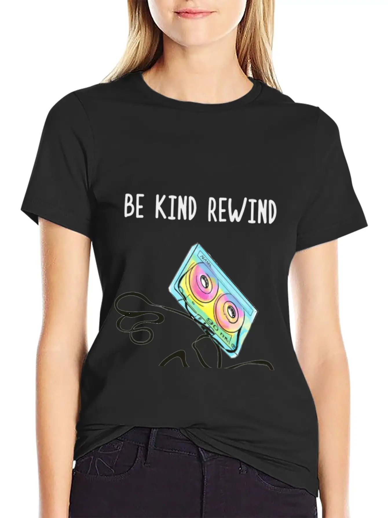 Cassette Tape Rewind Unisex Short Sleeve Soft Cotton T-Shirt – Casual Everyday Wear