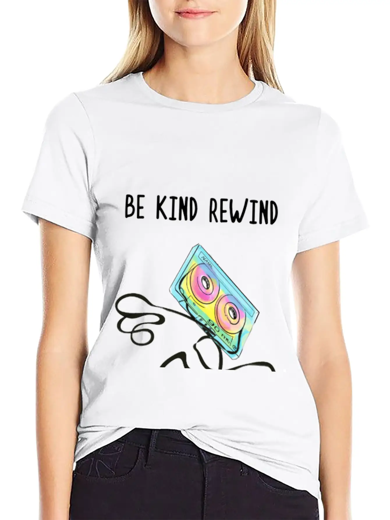 Cassette Tape Rewind Unisex Short Sleeve Soft Cotton T-Shirt – Casual Everyday Wear