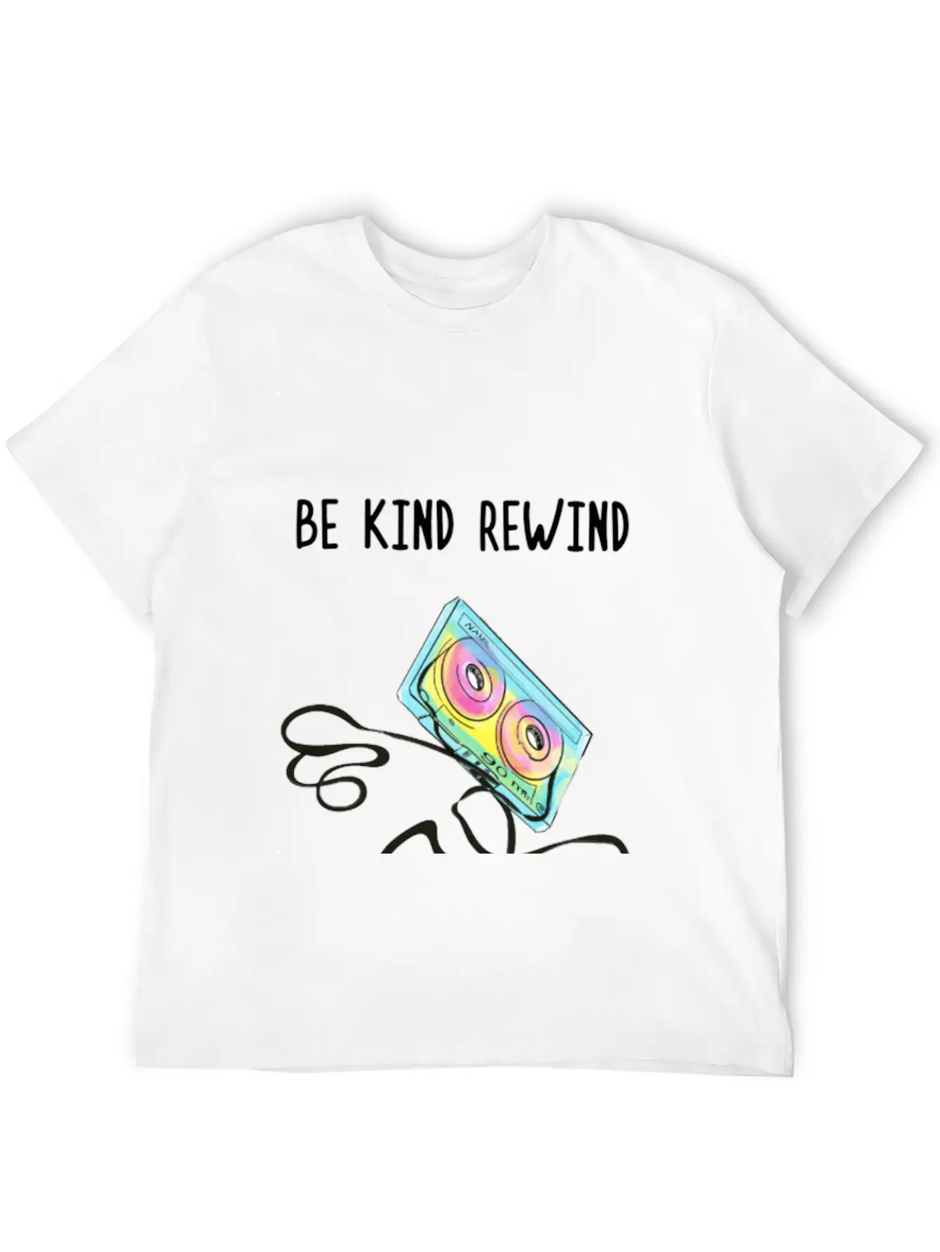 Cassette Tape Rewind Unisex Short Sleeve Soft Cotton T-Shirt – Casual Everyday Wear