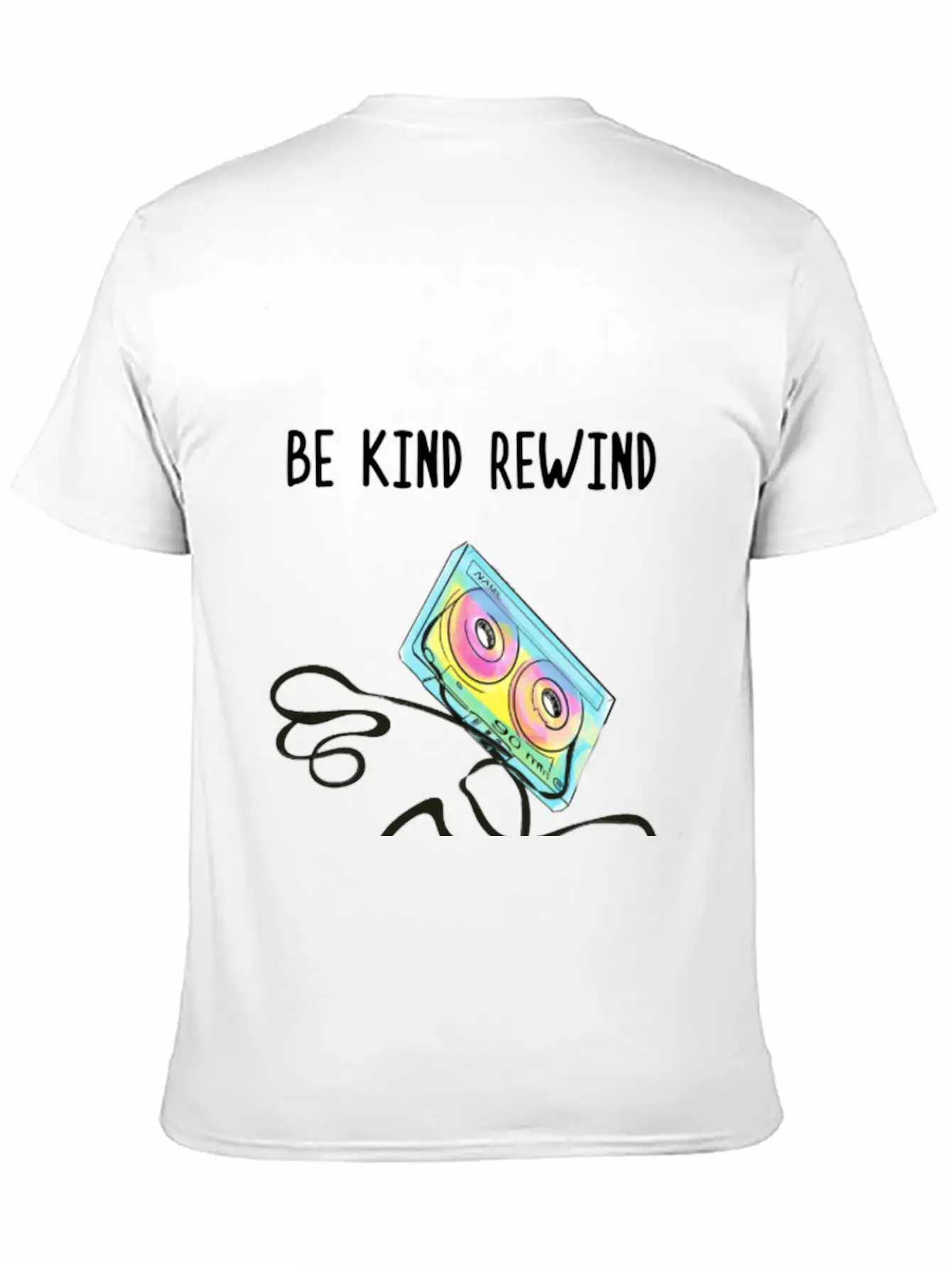 Cassette Tape Rewind Unisex Short Sleeve Soft Cotton T-Shirt – Casual Everyday Wear
