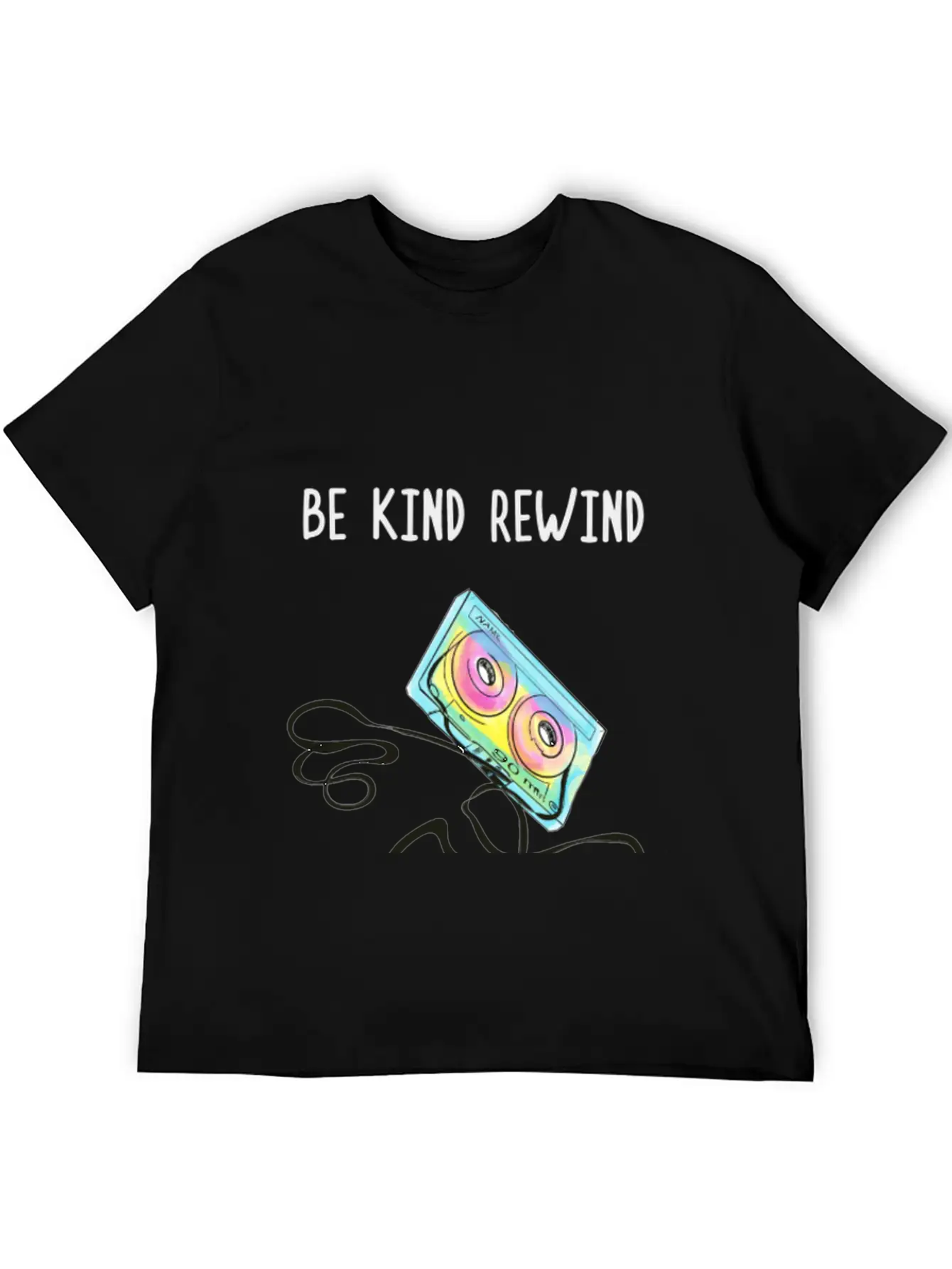 Cassette Tape Rewind Unisex Short Sleeve Soft Cotton T-Shirt – Casual Everyday Wear