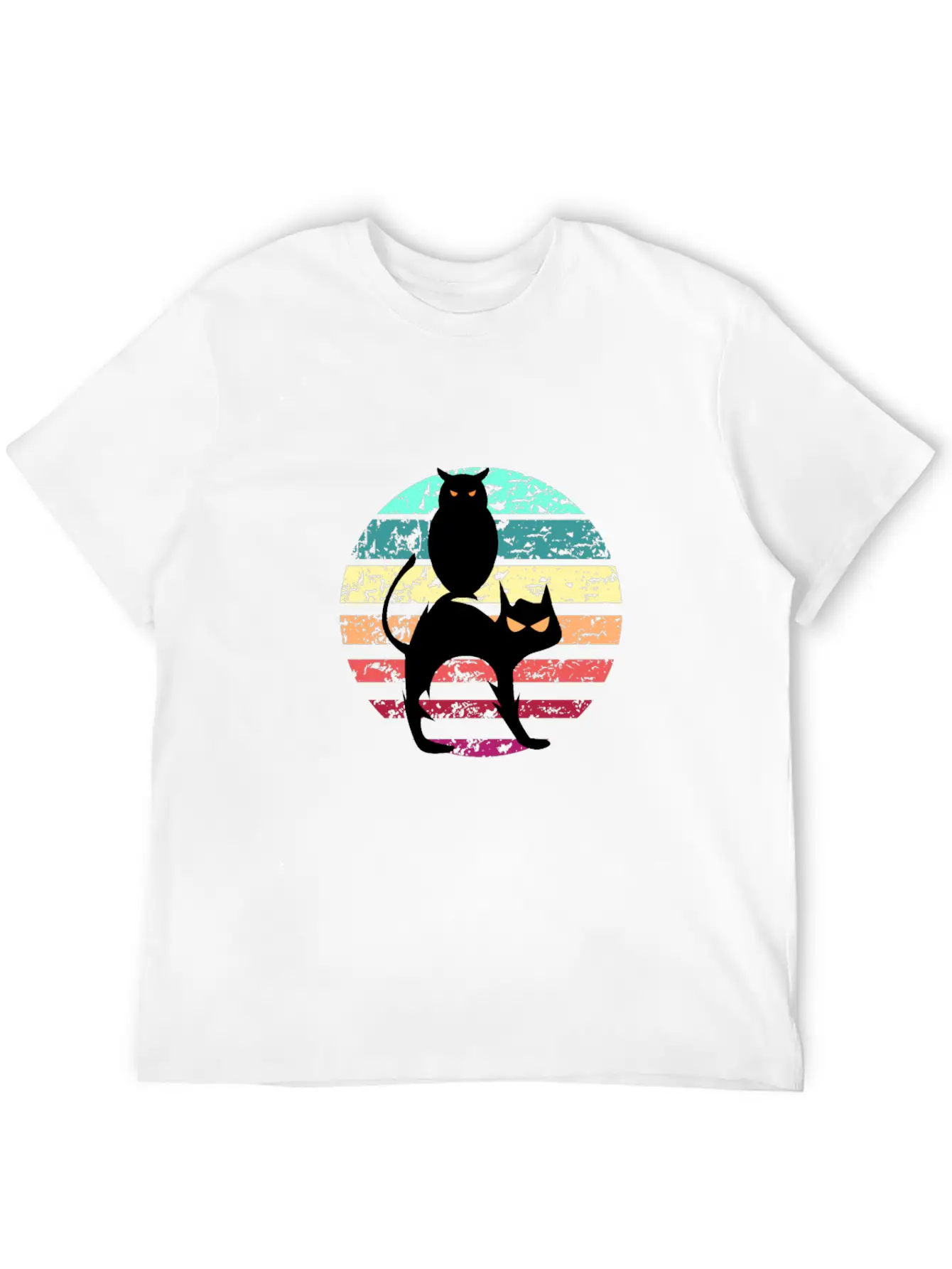 Cat And Owl Unisex Casual T-Shirt – Clean Design For Daily Comfort
