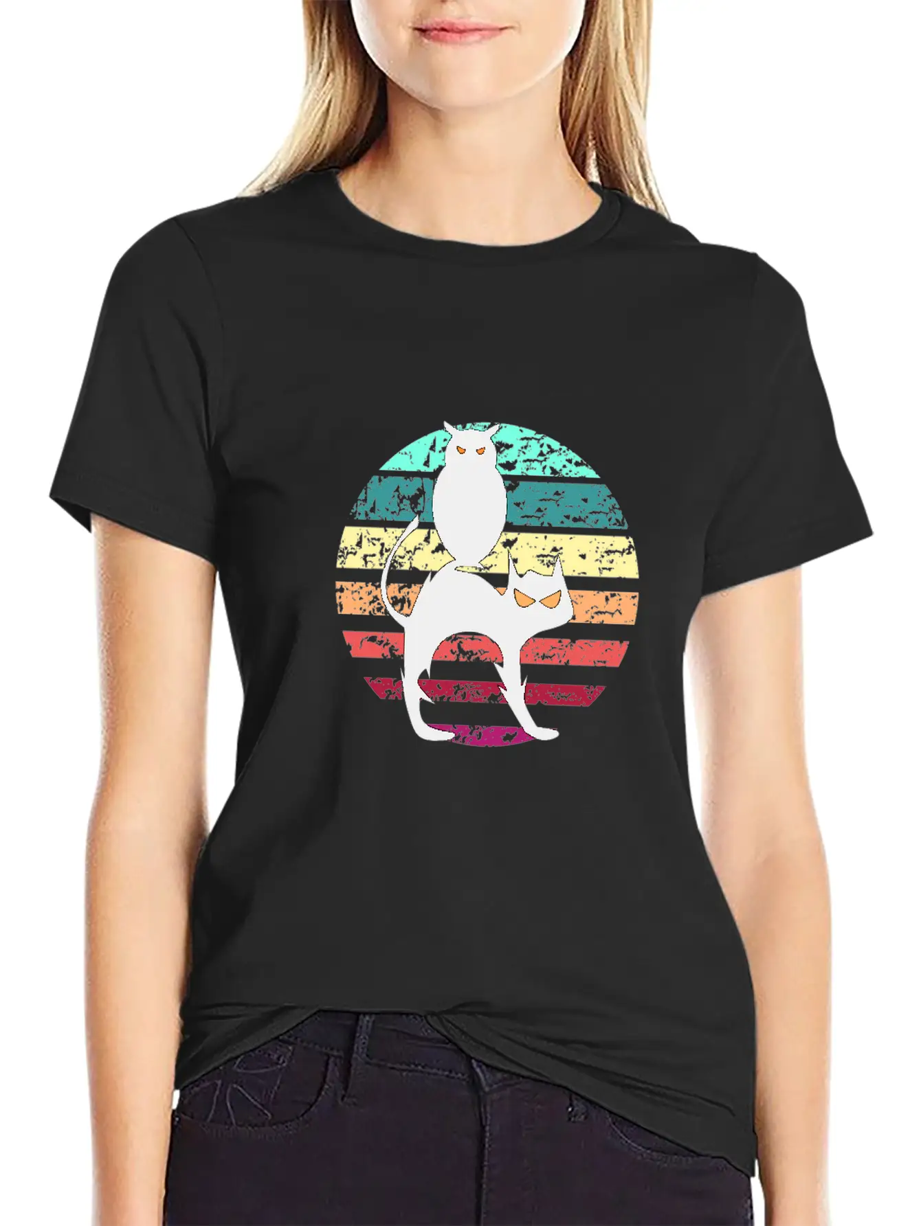 Cat And Owl Unisex Casual T-Shirt – Clean Design For Daily Comfort