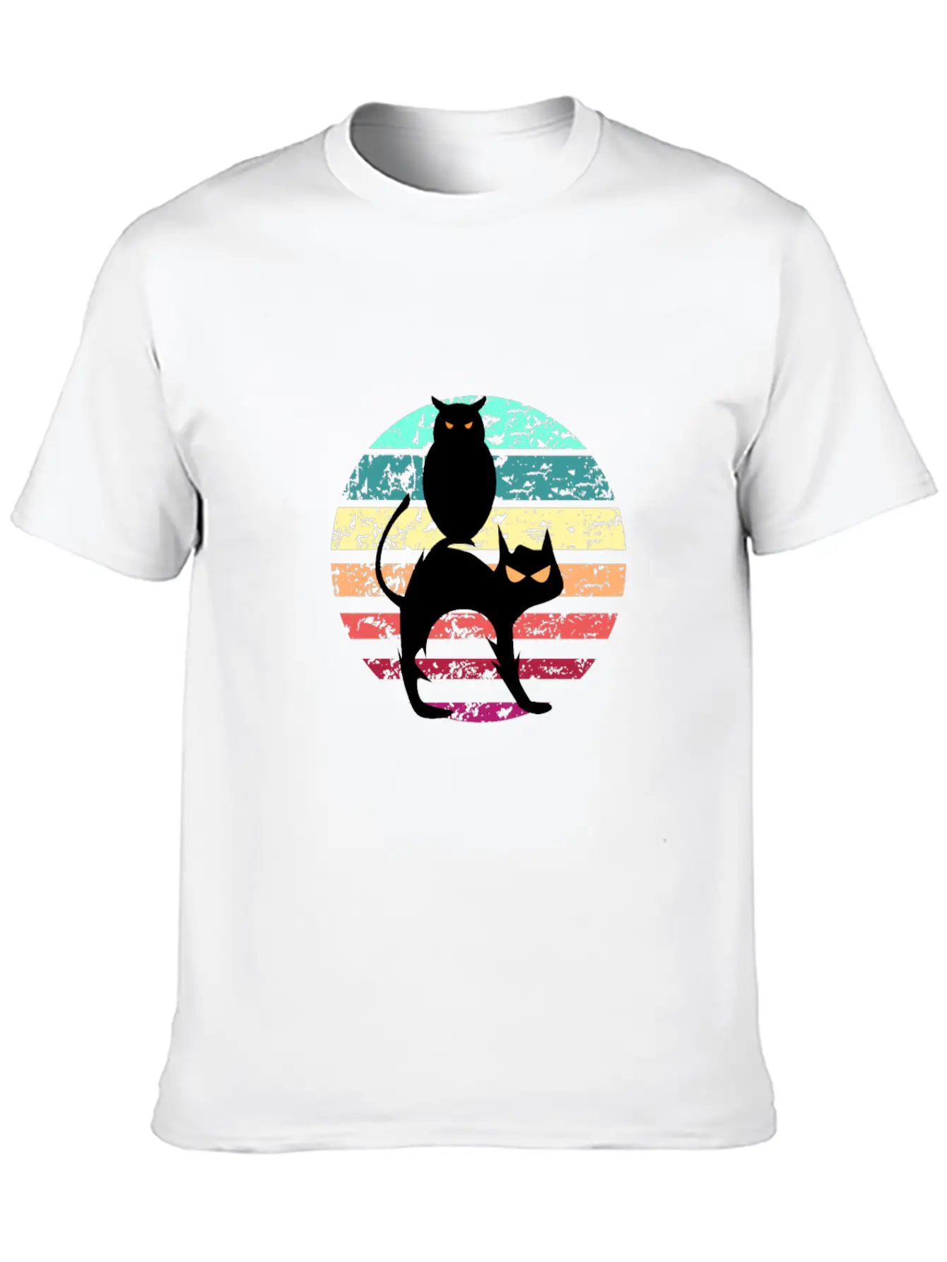Cat And Owl Unisex Casual T-Shirt – Clean Design For Daily Comfort