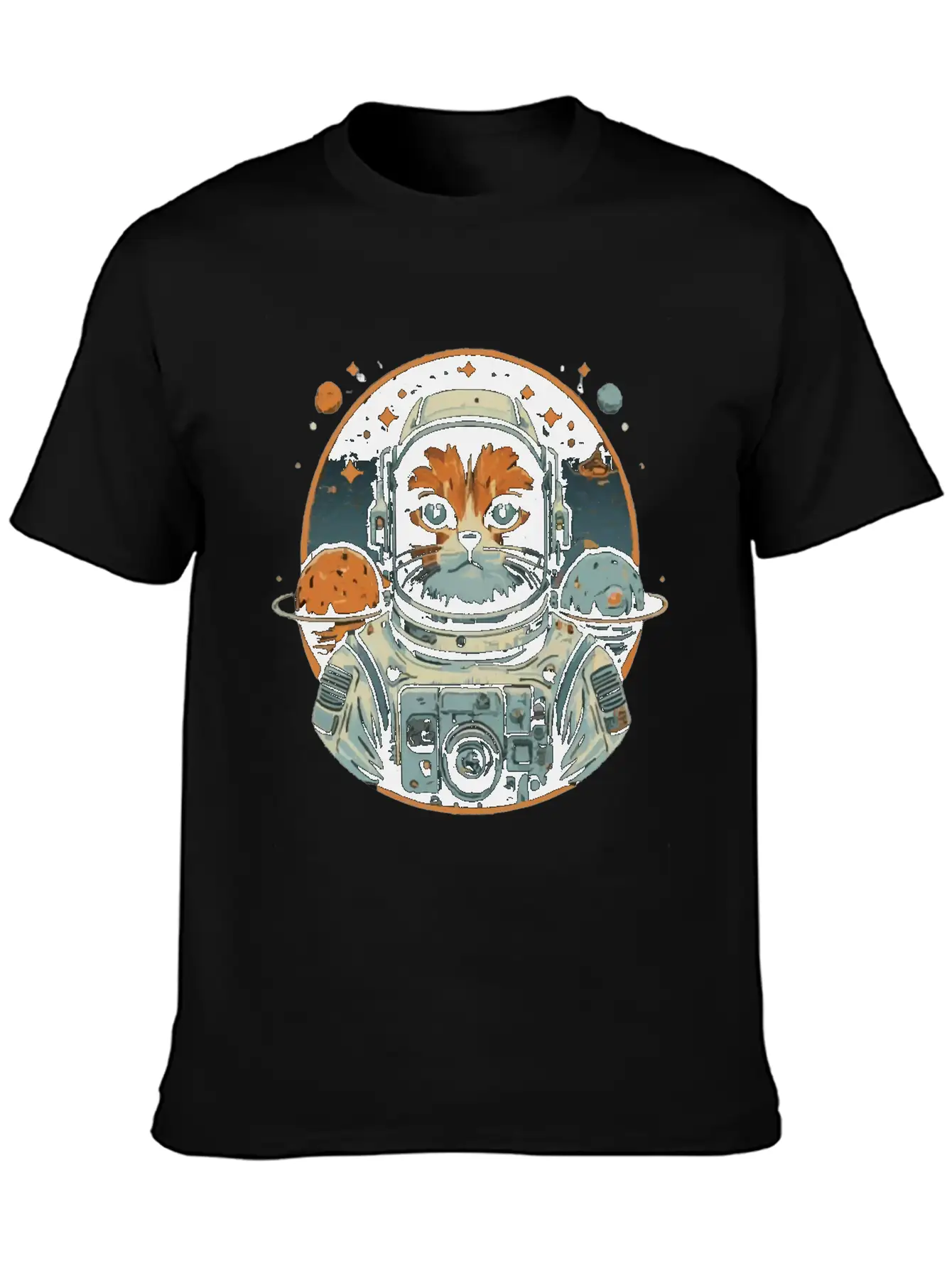 Cat Astronaut On Asteroids Unisex Casual T-Shirt – Clean Design For Daily Comfort