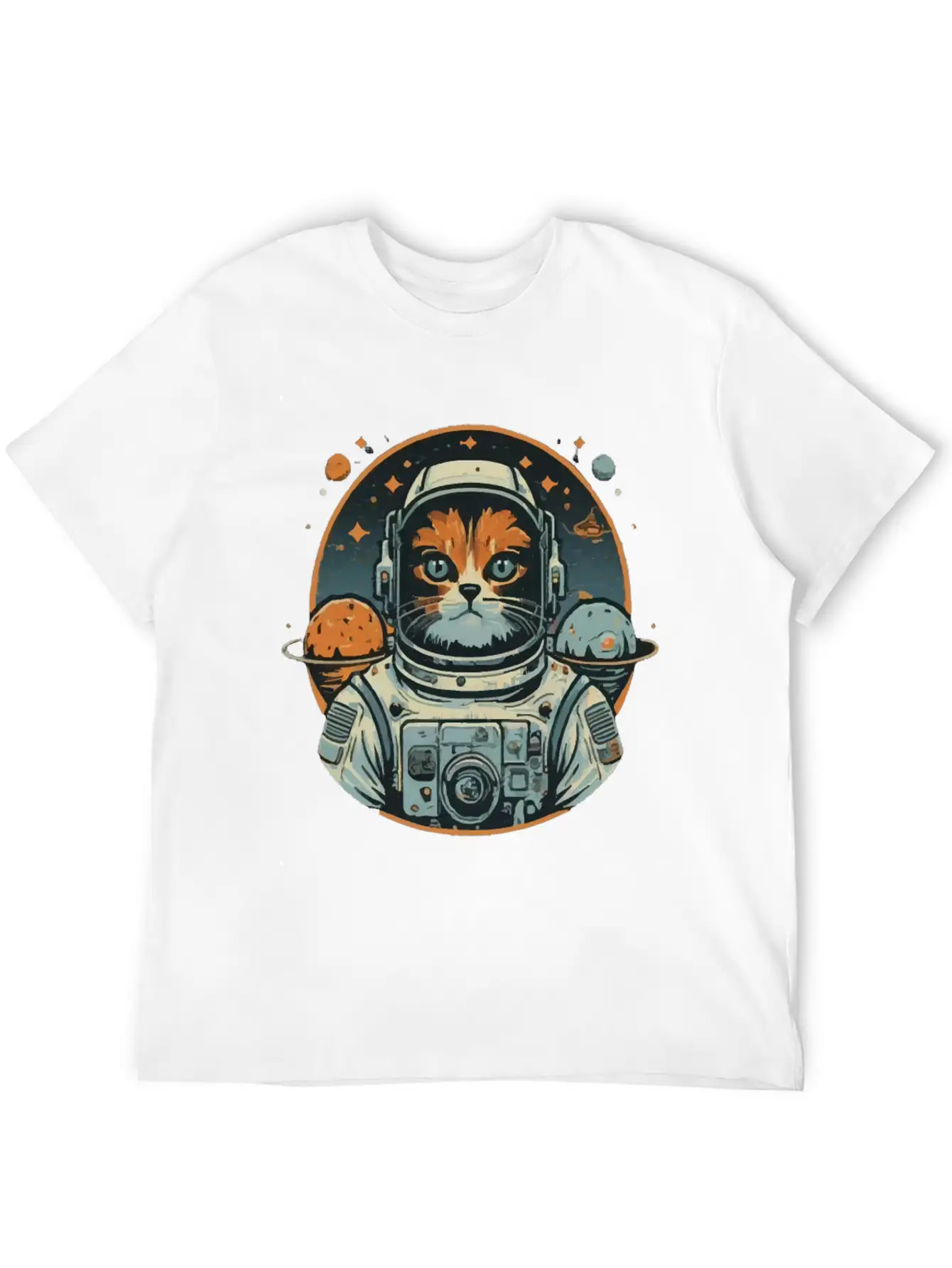 Cat Astronaut On Asteroids Unisex Casual T-Shirt – Clean Design For Daily Comfort