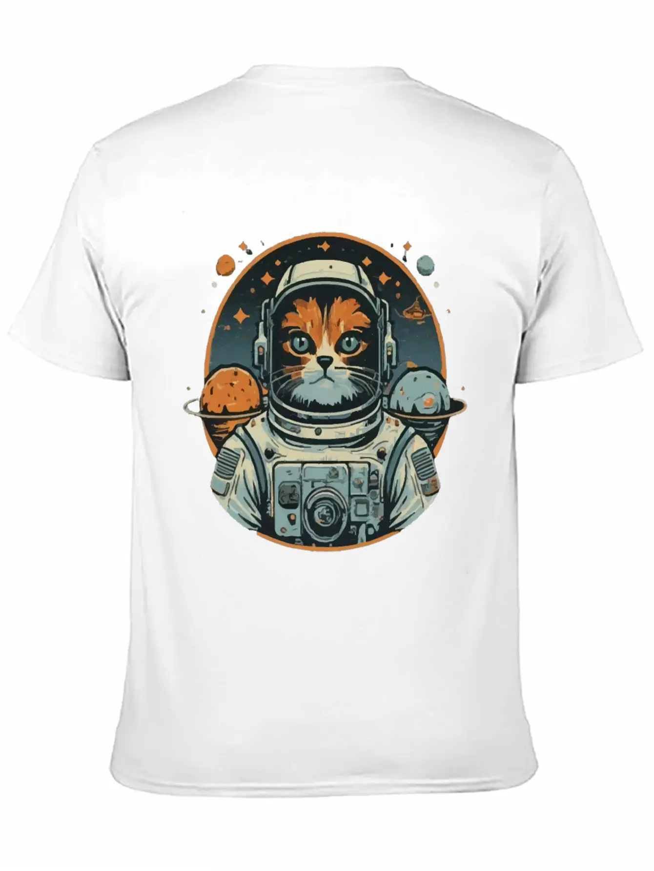 Cat Astronaut On Asteroids Unisex Casual T-Shirt – Clean Design For Daily Comfort
