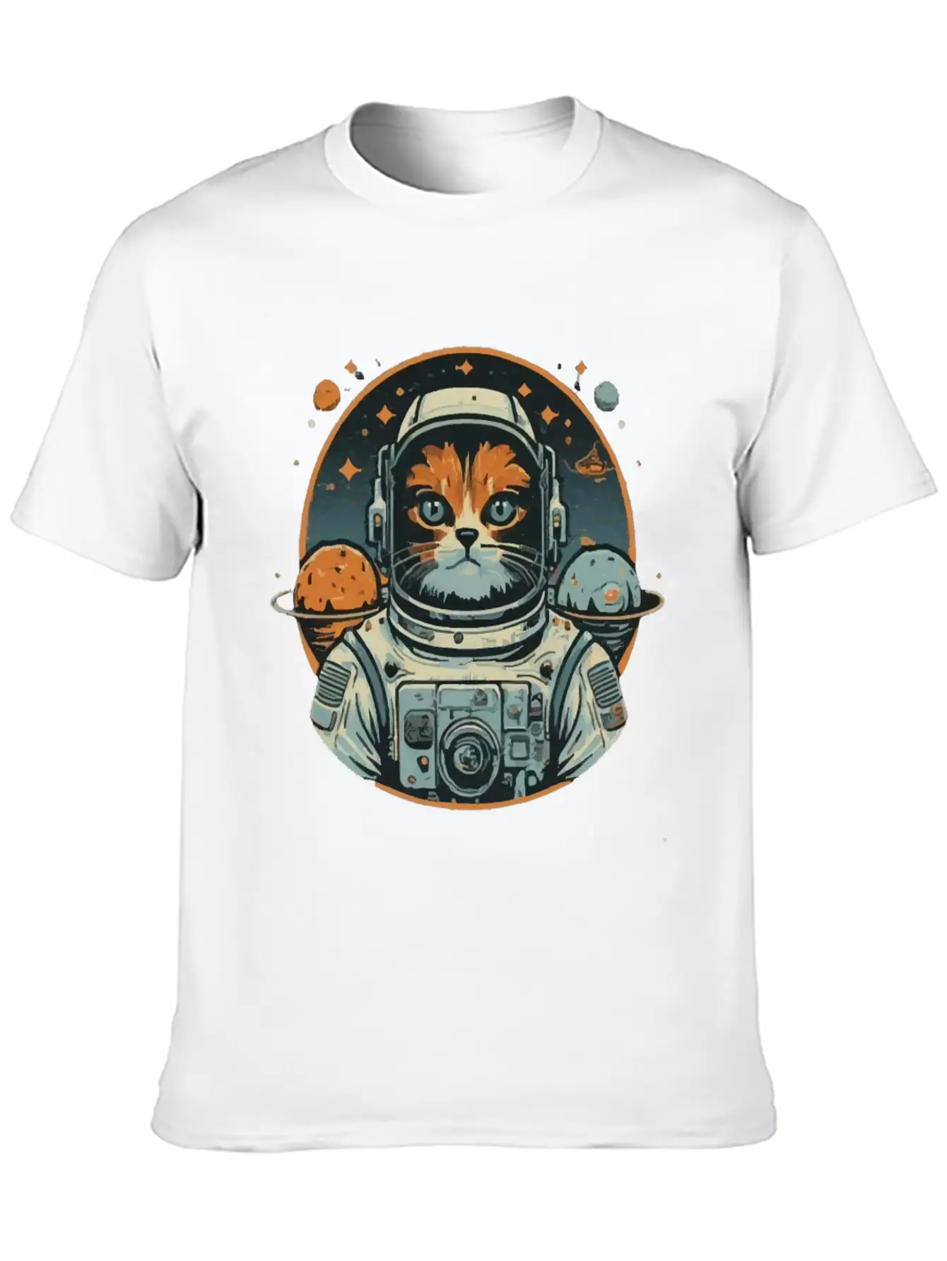 Cat Astronaut On Asteroids Unisex Casual T-Shirt – Clean Design For Daily Comfort