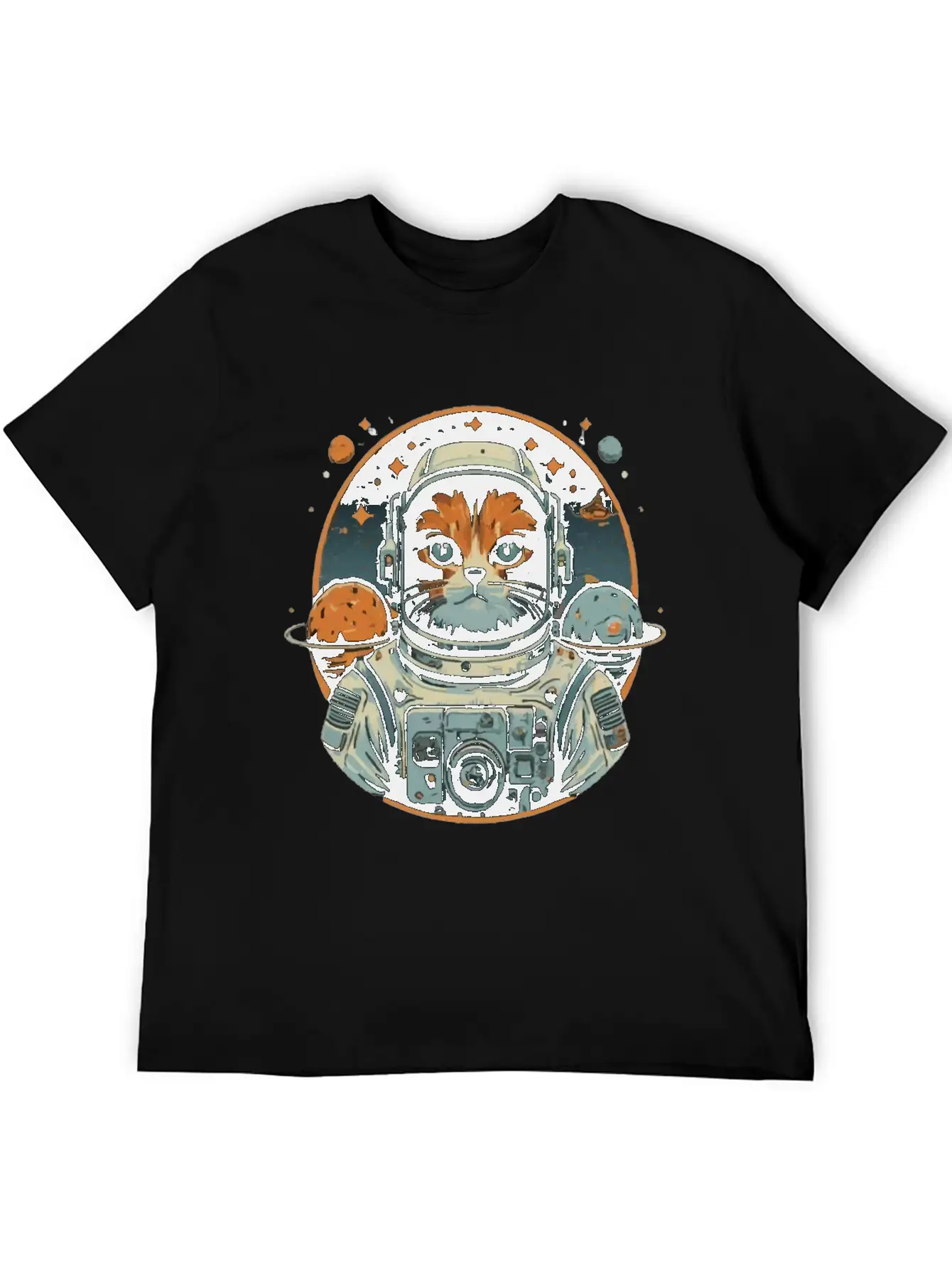 Cat Astronaut On Asteroids Unisex Casual T-Shirt – Clean Design For Daily Comfort