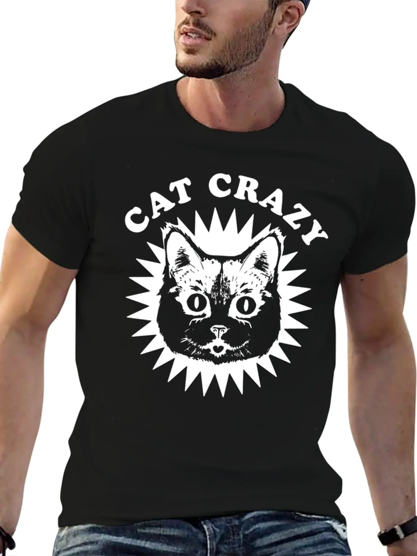 Cat Crazy Unisex Casual T-Shirt – Clean Design For Daily Comfort