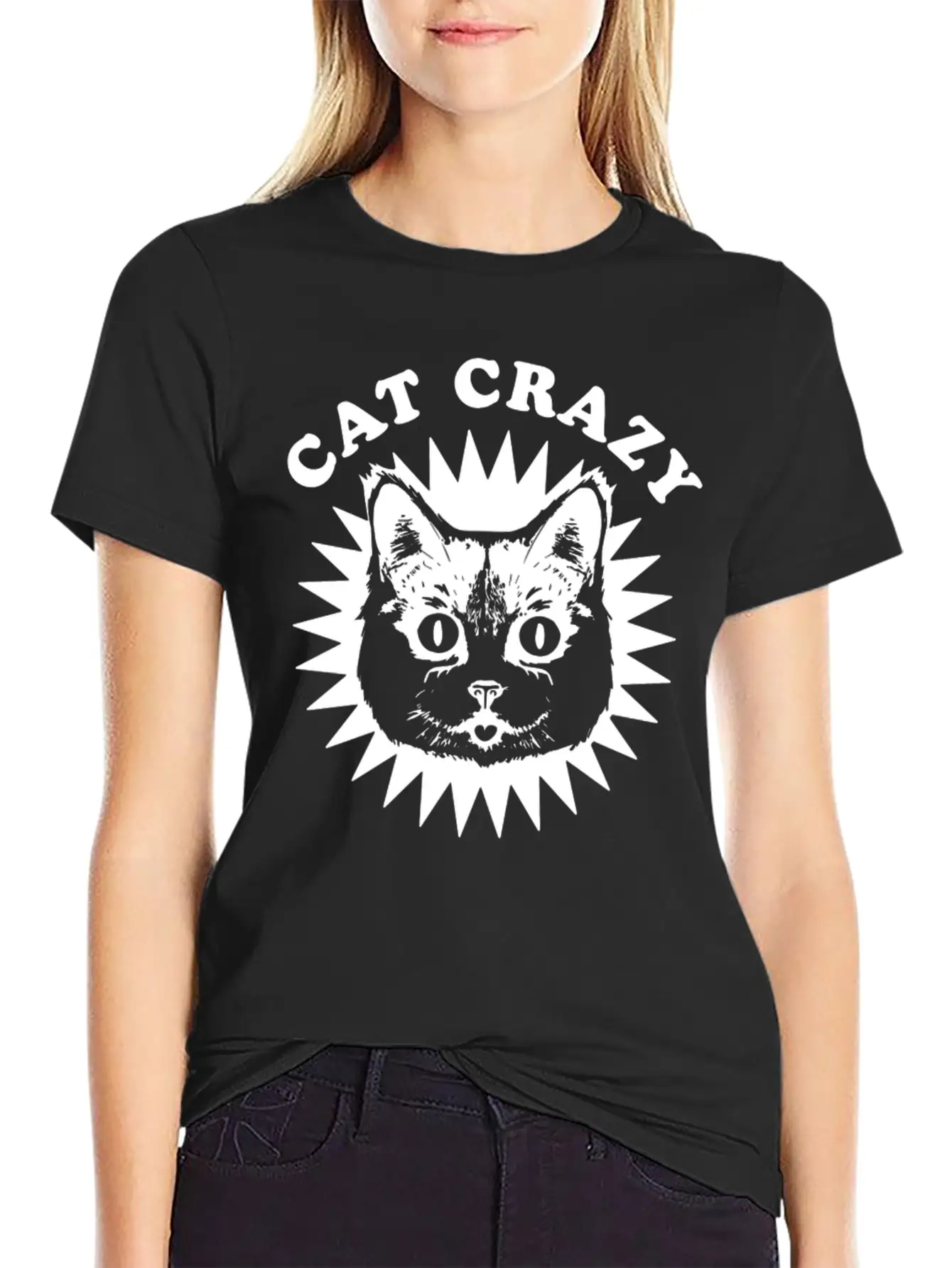 Cat Crazy Unisex Casual T-Shirt – Clean Design For Daily Comfort
