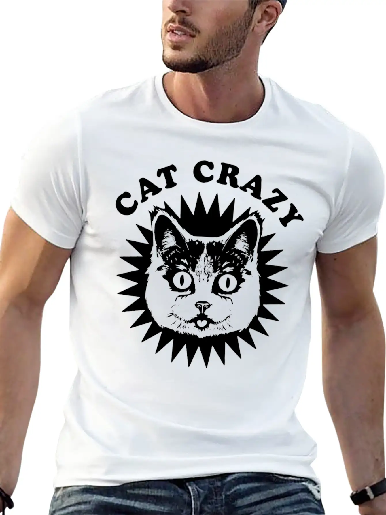 Cat Crazy Unisex Casual T-Shirt – Clean Design For Daily Comfort