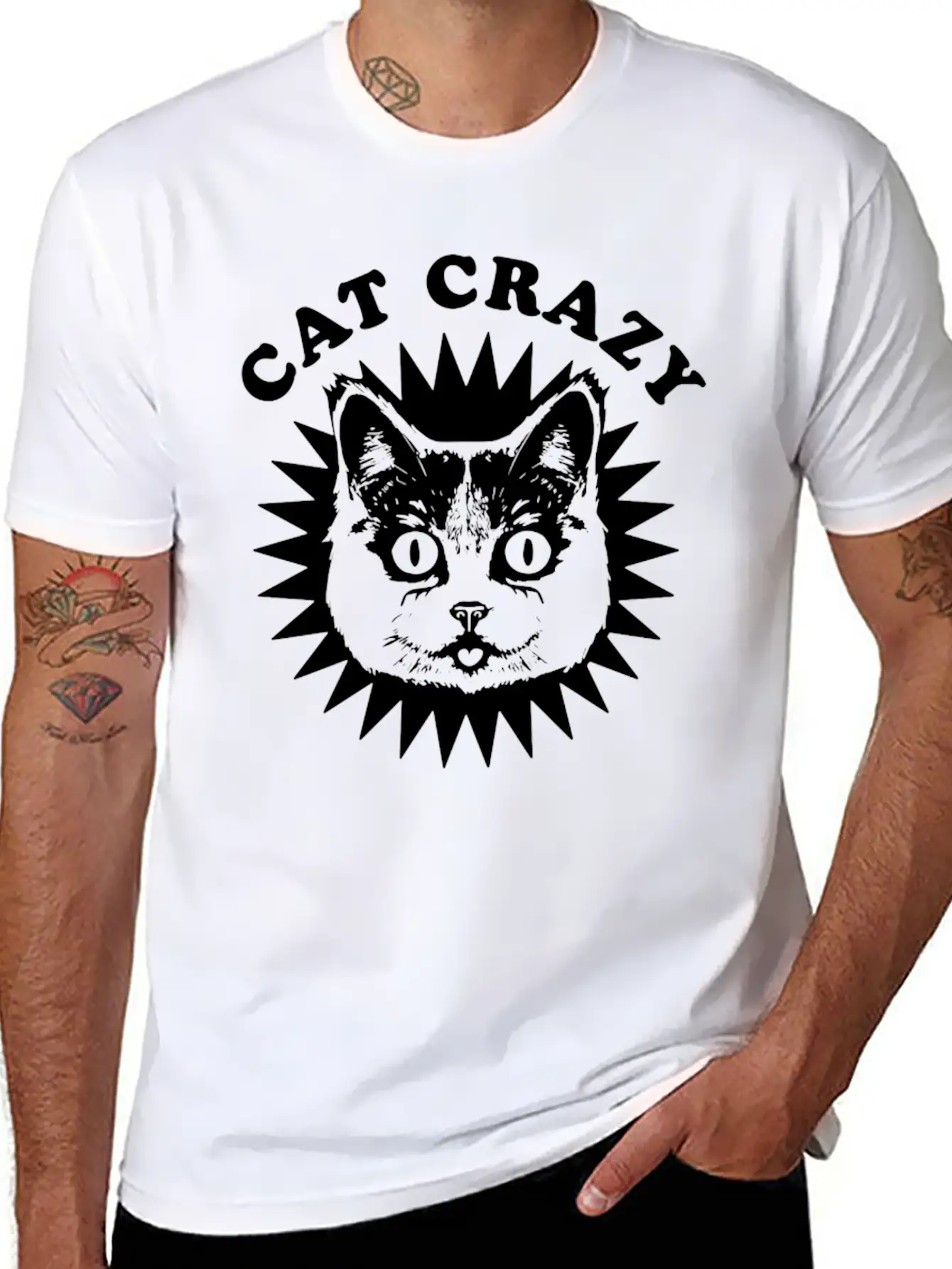 Cat Crazy Unisex Casual T-Shirt – Clean Design For Daily Comfort