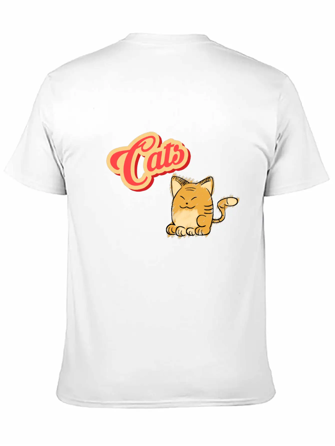 Cat | Cute Cat Lettering Stylish Everyday T-Shirt – Unisex Basic Cotton Tee
