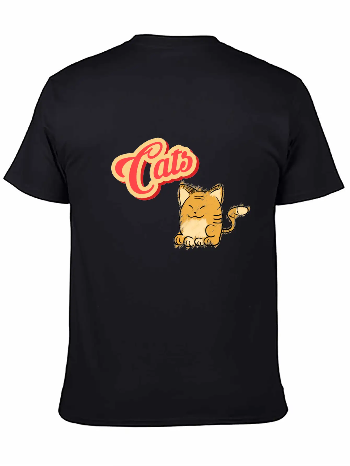 Cat | Cute Cat Lettering Stylish Everyday T-Shirt – Unisex Basic Cotton Tee