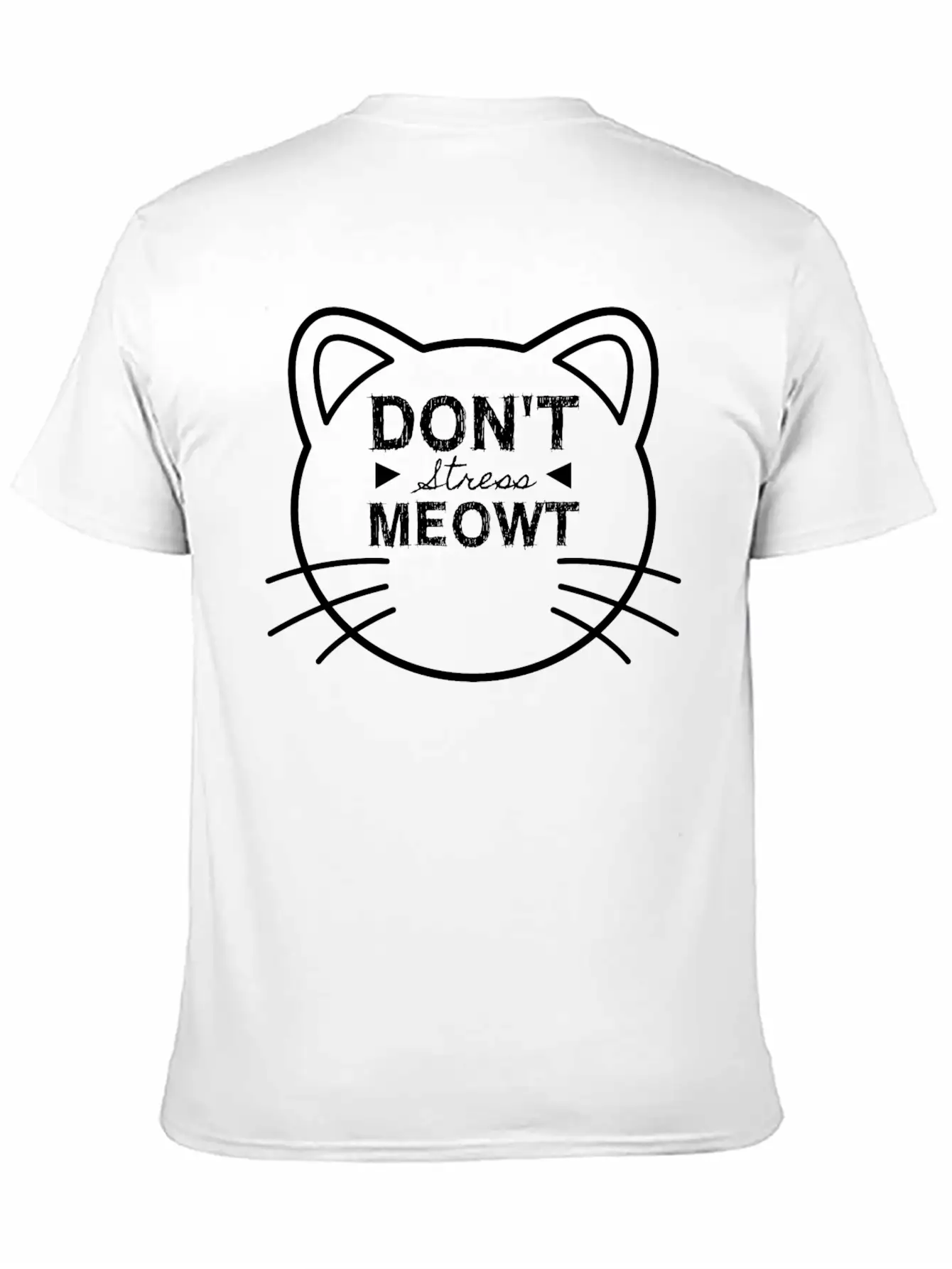 Cat Don't Stress Meowt Design Stylish Everyday T-Shirt – Unisex Basic Cotton Tee