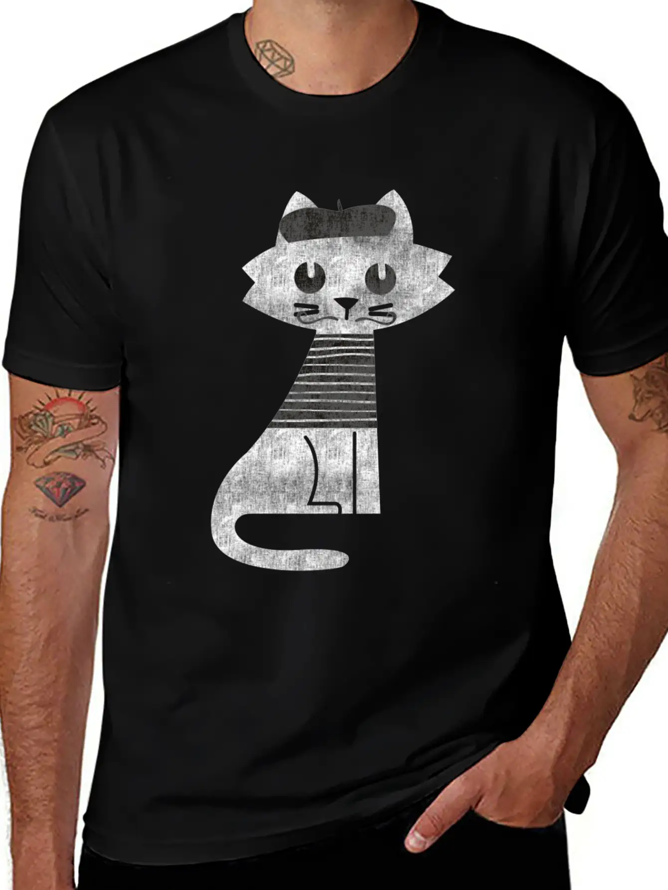 Cat From Paris Timeless Short Sleeve Tee – Comfy And Minimalist Design