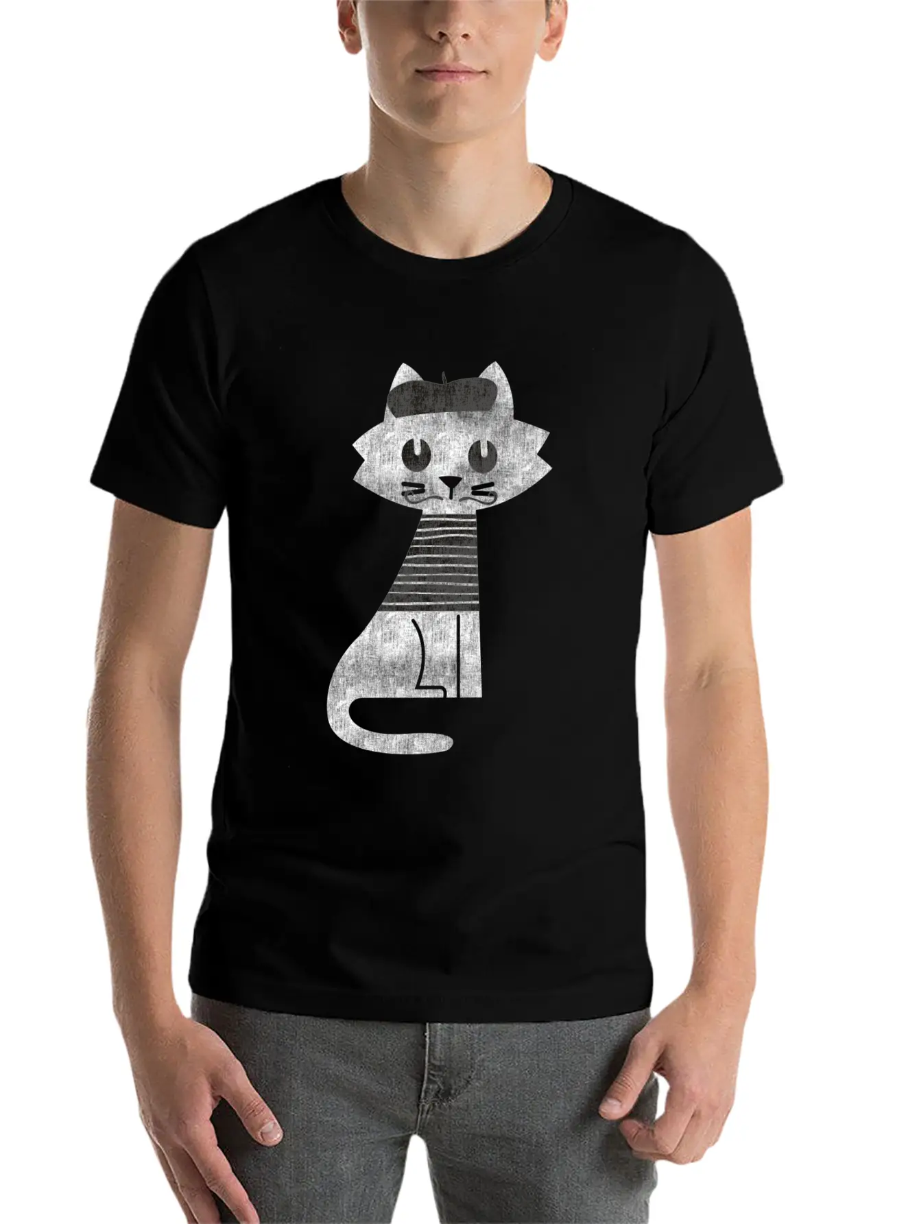 Cat From Paris Timeless Short Sleeve Tee – Comfy And Minimalist Design