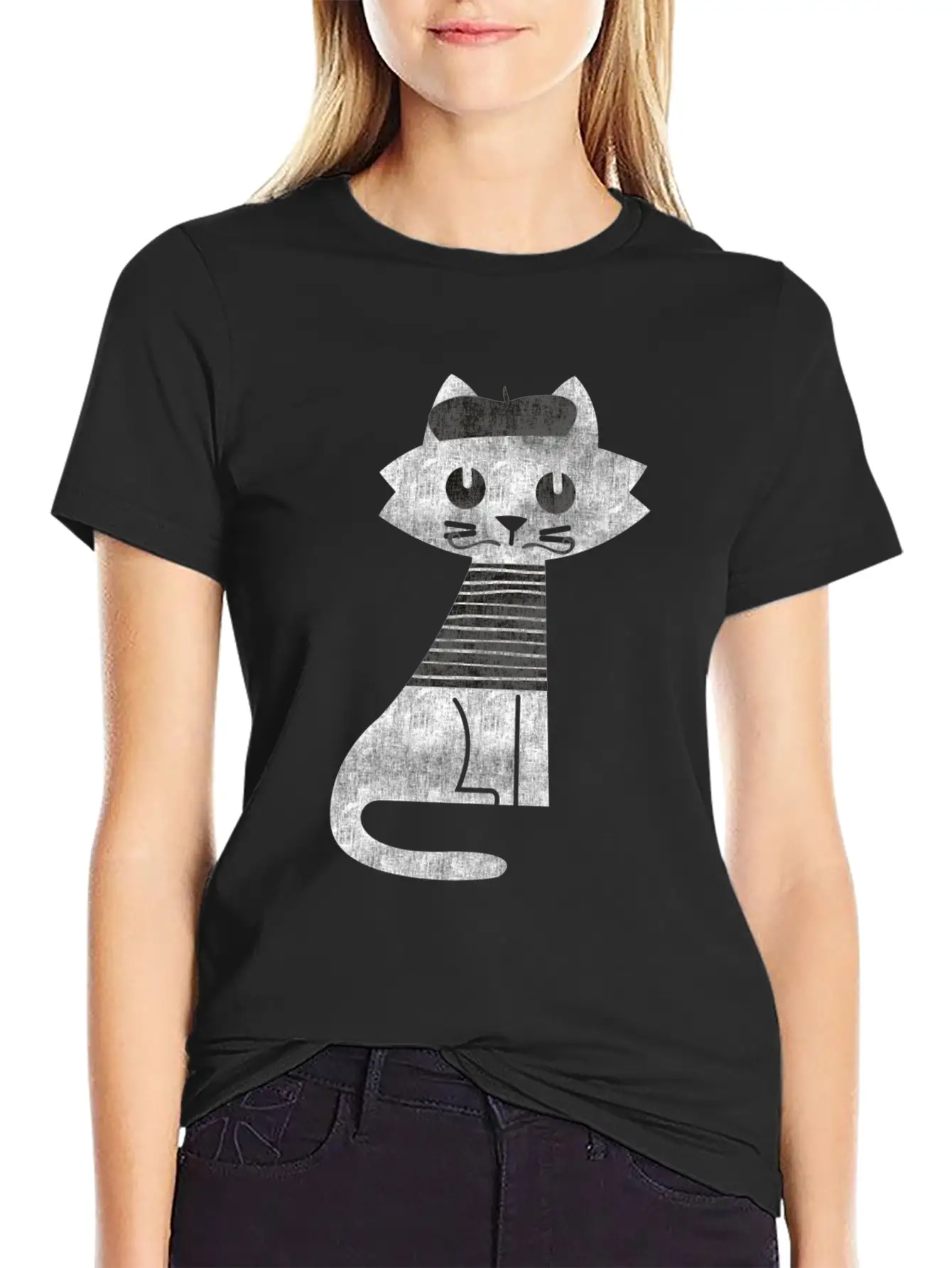 Cat From Paris Timeless Short Sleeve Tee – Comfy And Minimalist Design