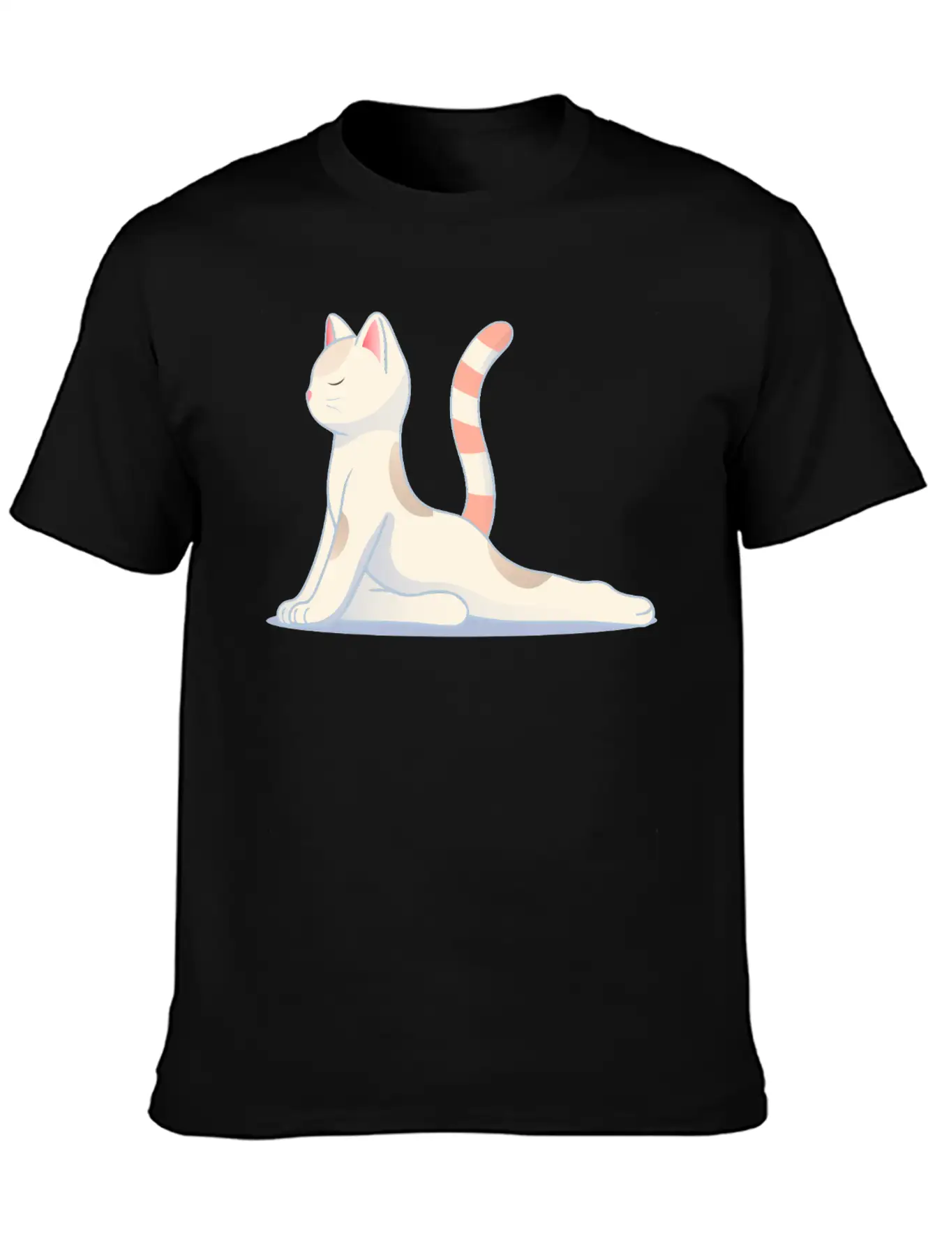 Cat In Meditative Yoga Pose Essential Unisex Summer Tee – Soft Cotton Casual Fit