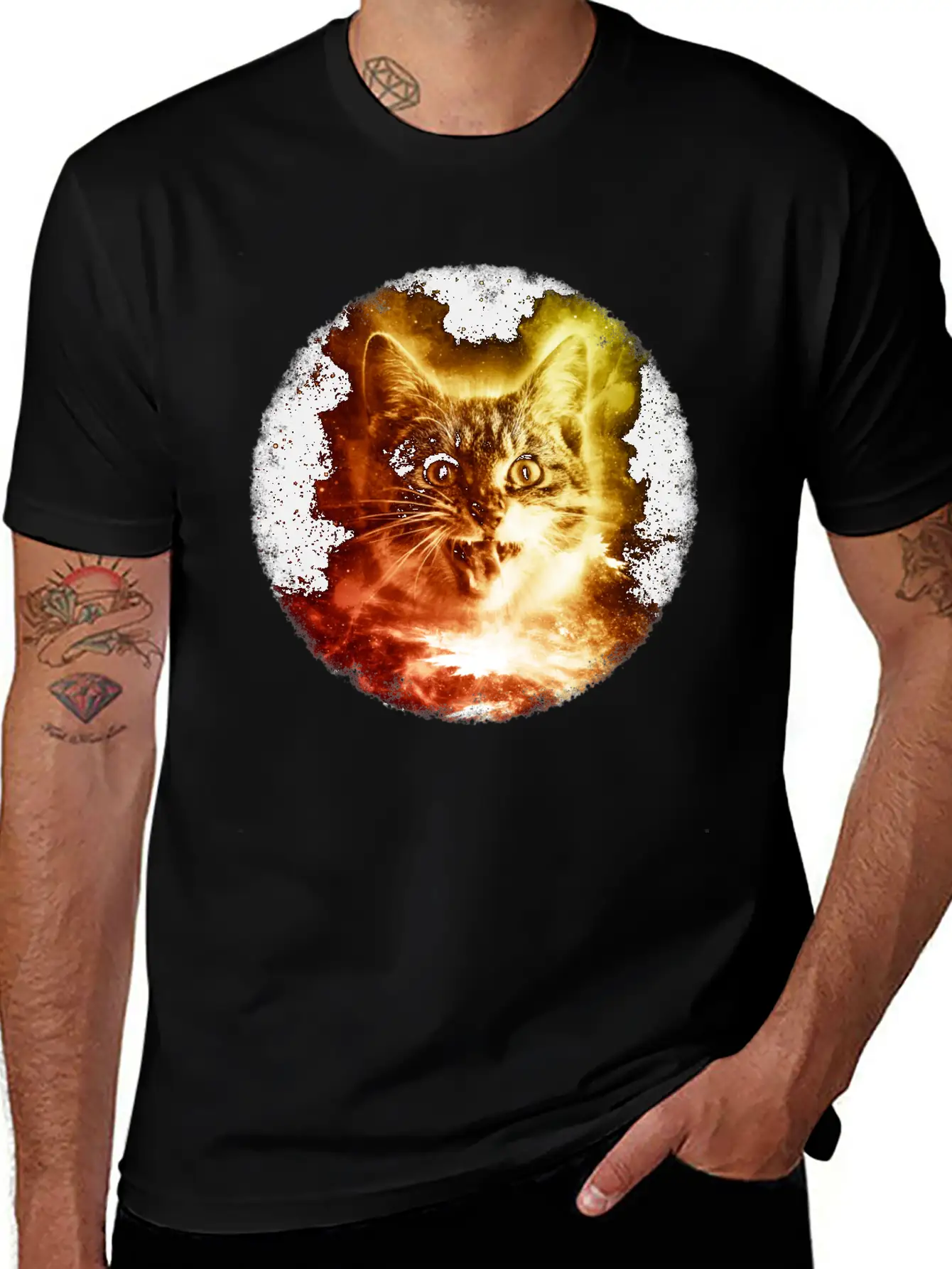 Cat In Space Shirt Cosmic Galaxy Sci Fi Retro Kitten T Shirt Comfortable Minimalist Graphic Tee – Summer Style Essential