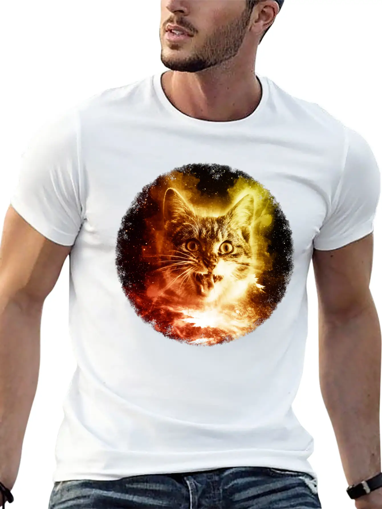 Cat In Space Shirt Cosmic Galaxy Sci Fi Retro Kitten T Shirt Comfortable Minimalist Graphic Tee – Summer Style Essential