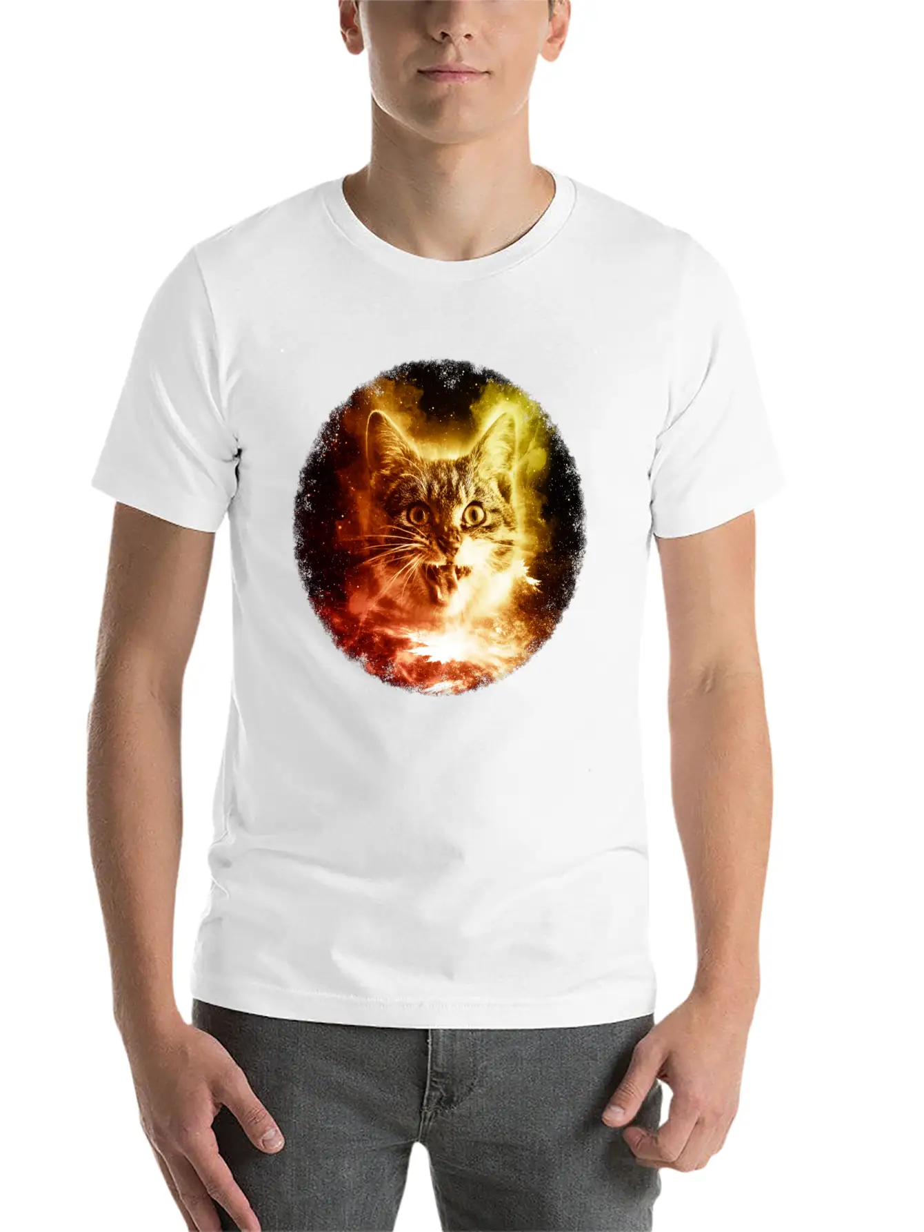 Cat In Space Shirt Cosmic Galaxy Sci Fi Retro Kitten T Shirt Comfortable Minimalist Graphic Tee – Summer Style Essential
