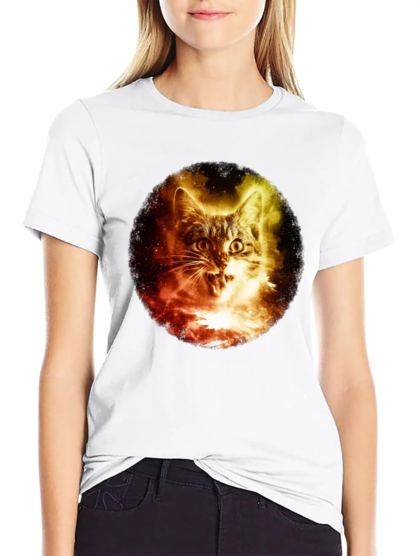 Cat In Space Shirt Cosmic Galaxy Sci Fi Retro Kitten T Shirt Comfortable Minimalist Graphic Tee – Summer Style Essential