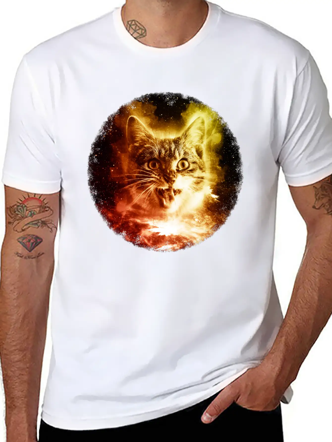 Cat In Space Shirt Cosmic Galaxy Sci Fi Retro Kitten T Shirt Comfortable Minimalist Graphic Tee – Summer Style Essential