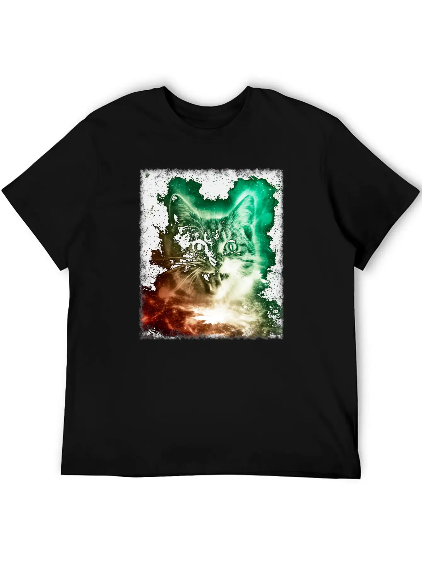 Cat In Space Shirt Trippy Galaxy Cosmic Retro Kitten T Shirt Stylish Everyday T-Shirt – Unisex Basic Cotton Tee