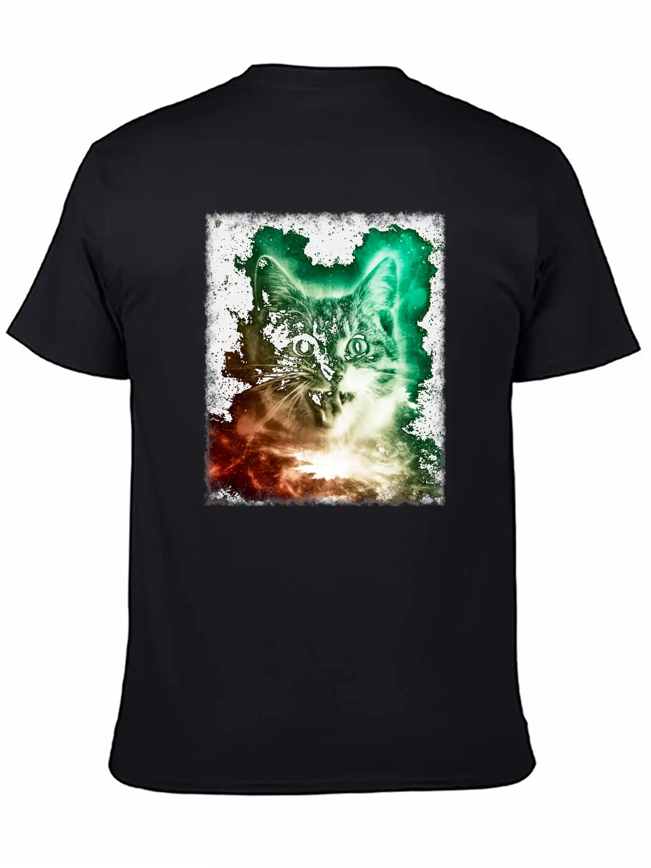 Cat In Space Shirt Trippy Galaxy Cosmic Retro Kitten T Shirt Stylish Everyday T-Shirt – Unisex Basic Cotton Tee