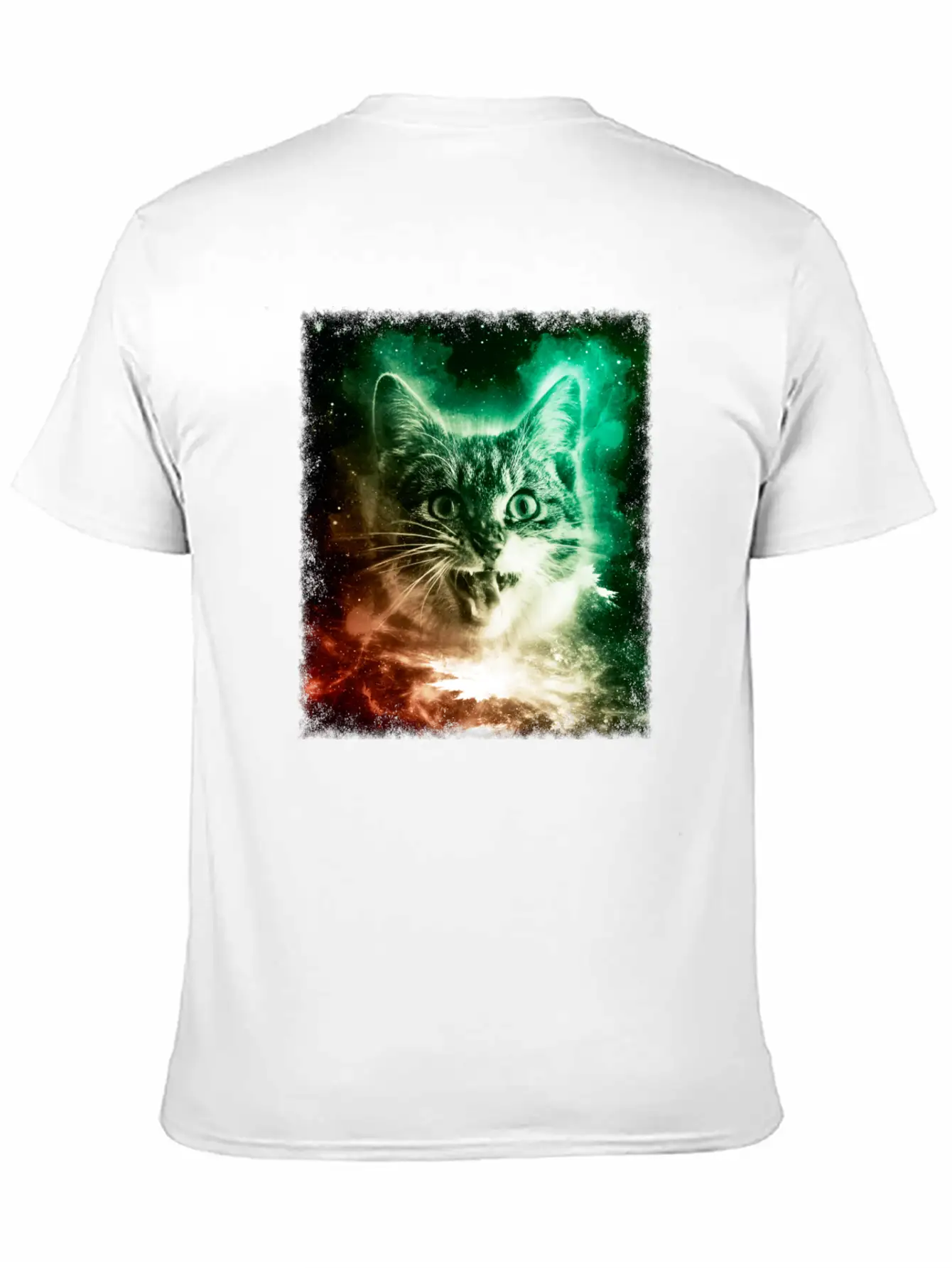 Cat In Space Shirt Trippy Galaxy Cosmic Retro Kitten T Shirt Stylish Everyday T-Shirt – Unisex Basic Cotton Tee