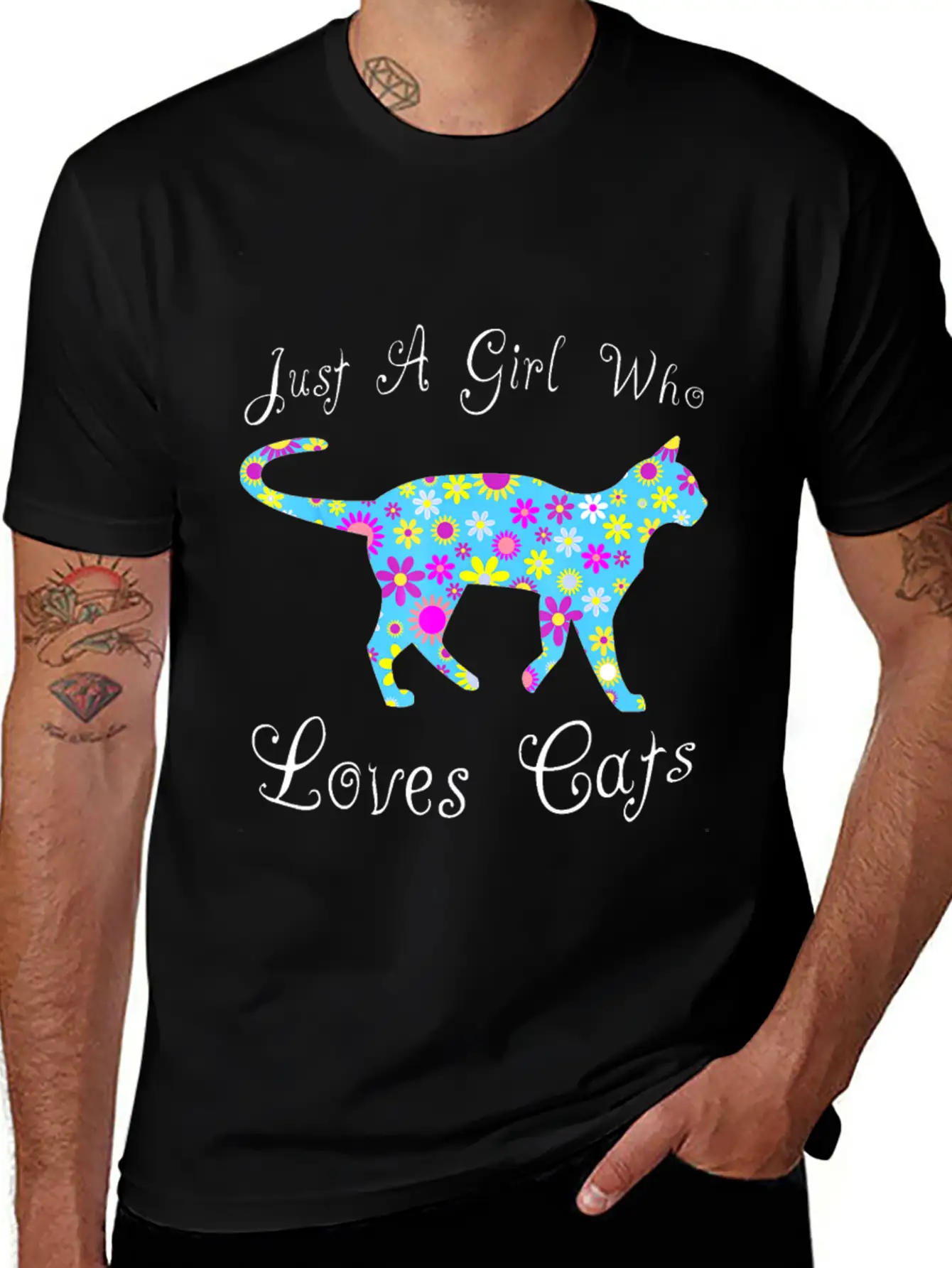 Cat Inspired Sayings For Girls Cute Cat Themed Gif Timeless Short Sleeve Tee – Comfy And Minimalist Design