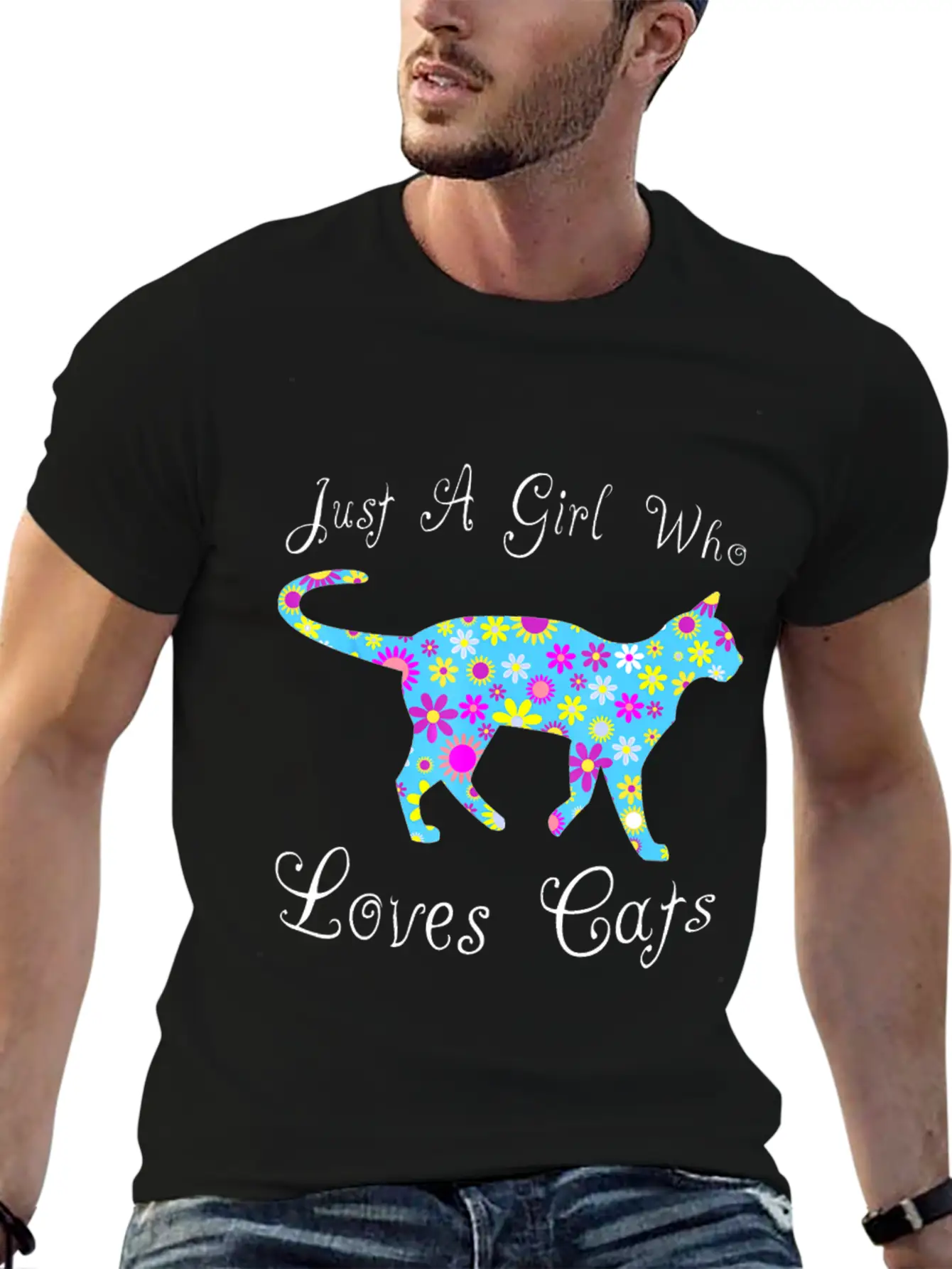 Cat Inspired Sayings For Girls Cute Cat Themed Gif Timeless Short Sleeve Tee – Comfy And Minimalist Design