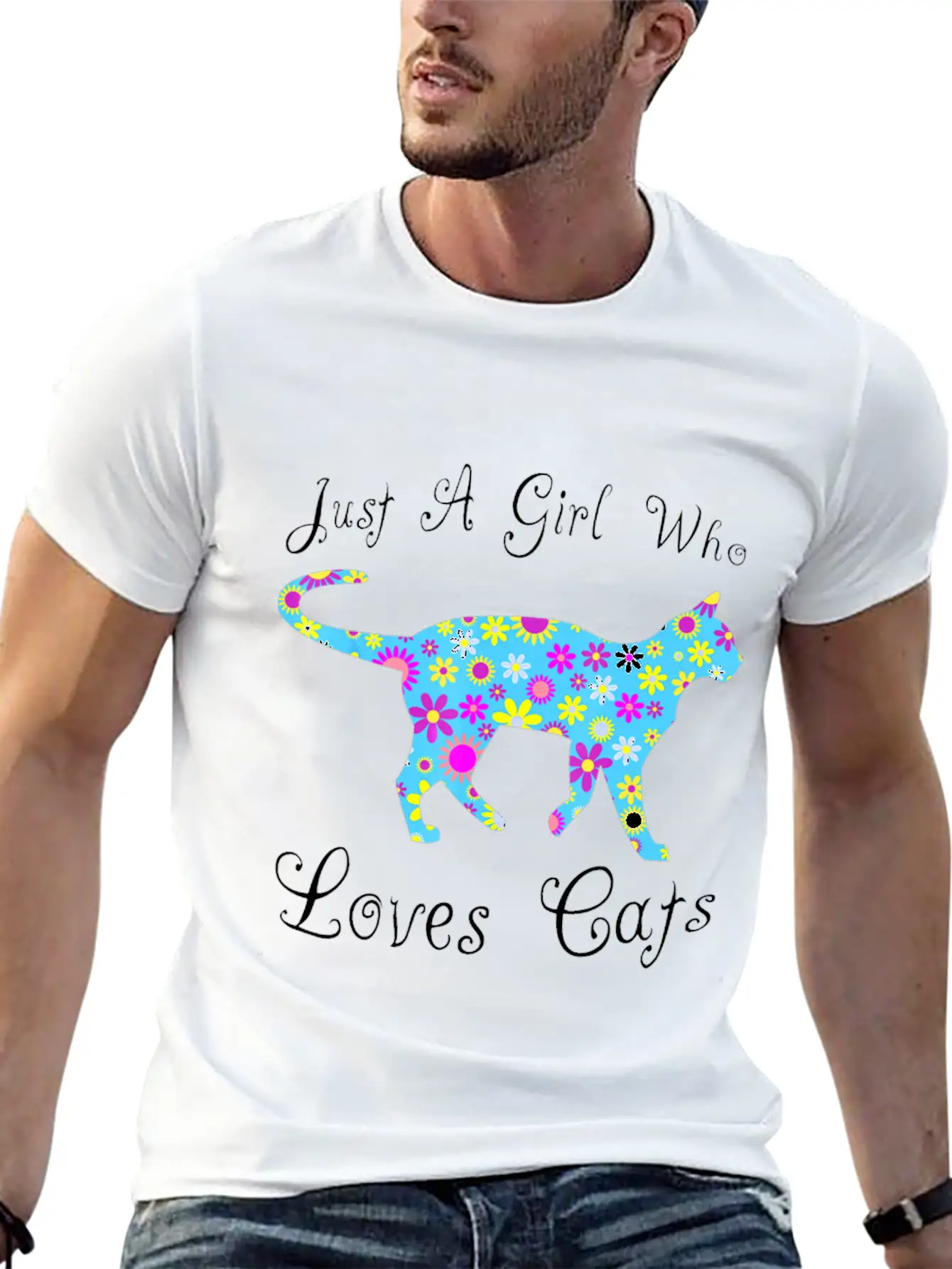 Cat Inspired Sayings For Girls Cute Cat Themed Gif Timeless Short Sleeve Tee – Comfy And Minimalist Design