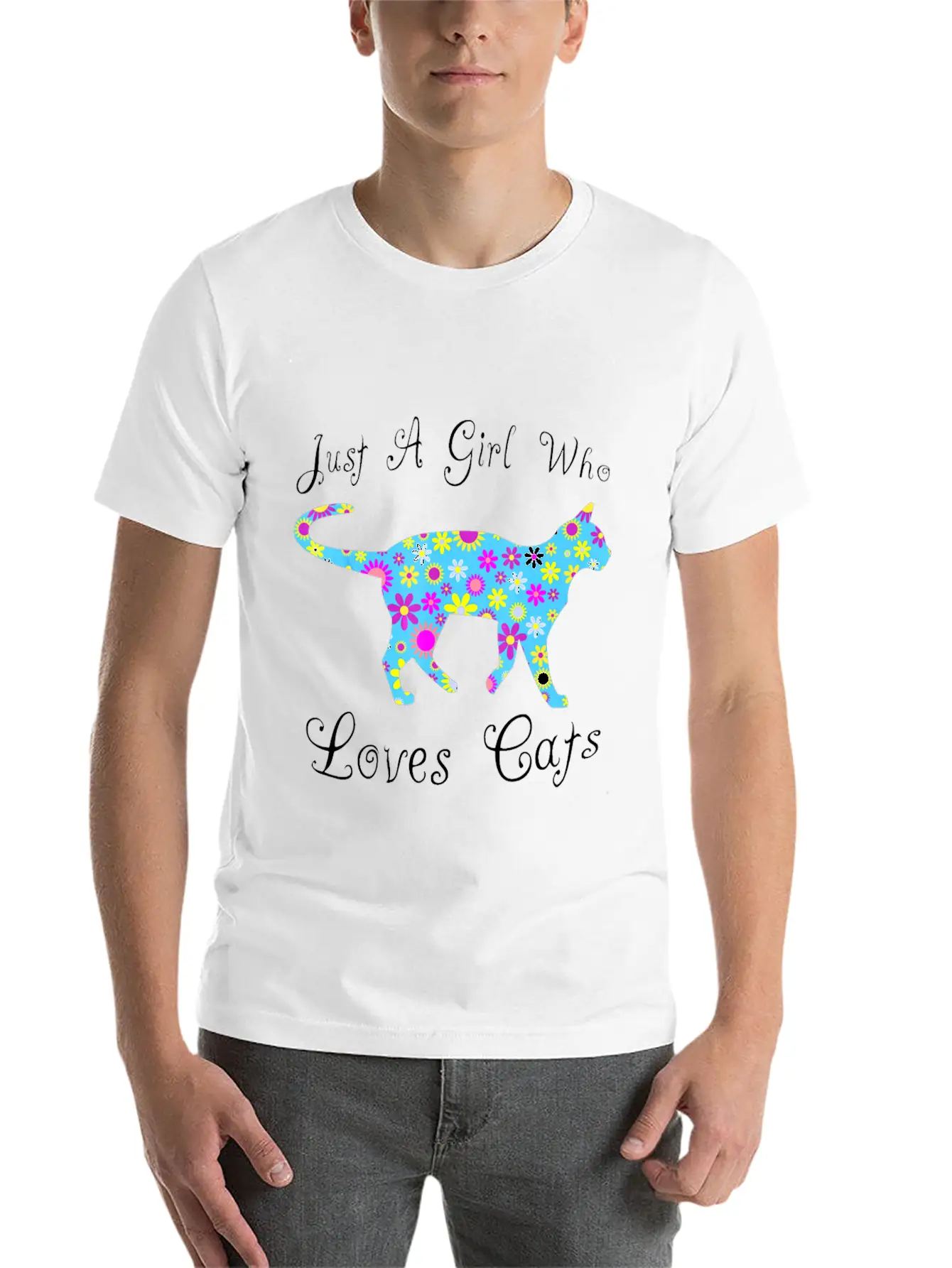 Cat Inspired Sayings For Girls Cute Cat Themed Gif Timeless Short Sleeve Tee – Comfy And Minimalist Design