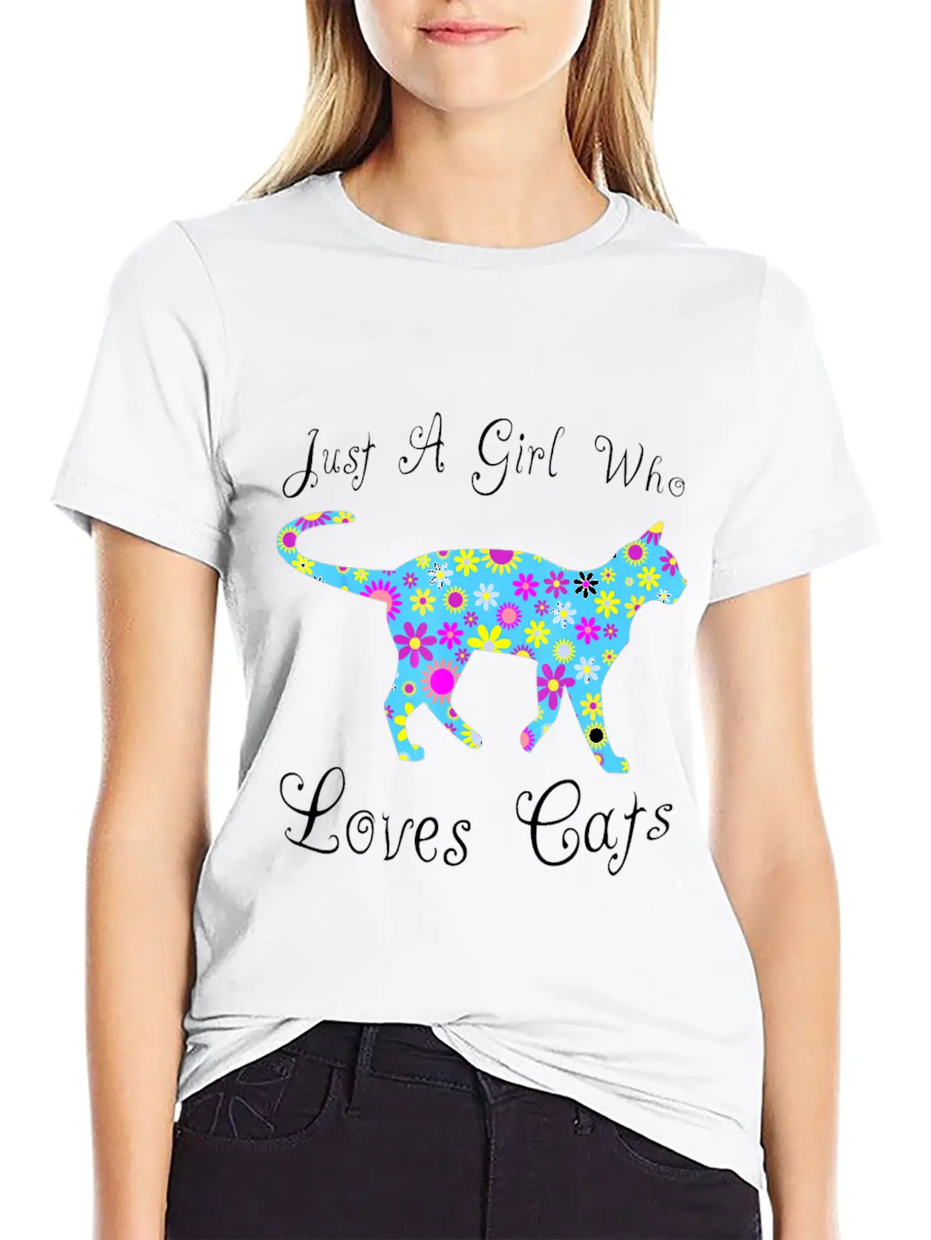 Cat Inspired Sayings For Girls Cute Cat Themed Gif Timeless Short Sleeve Tee – Comfy And Minimalist Design
