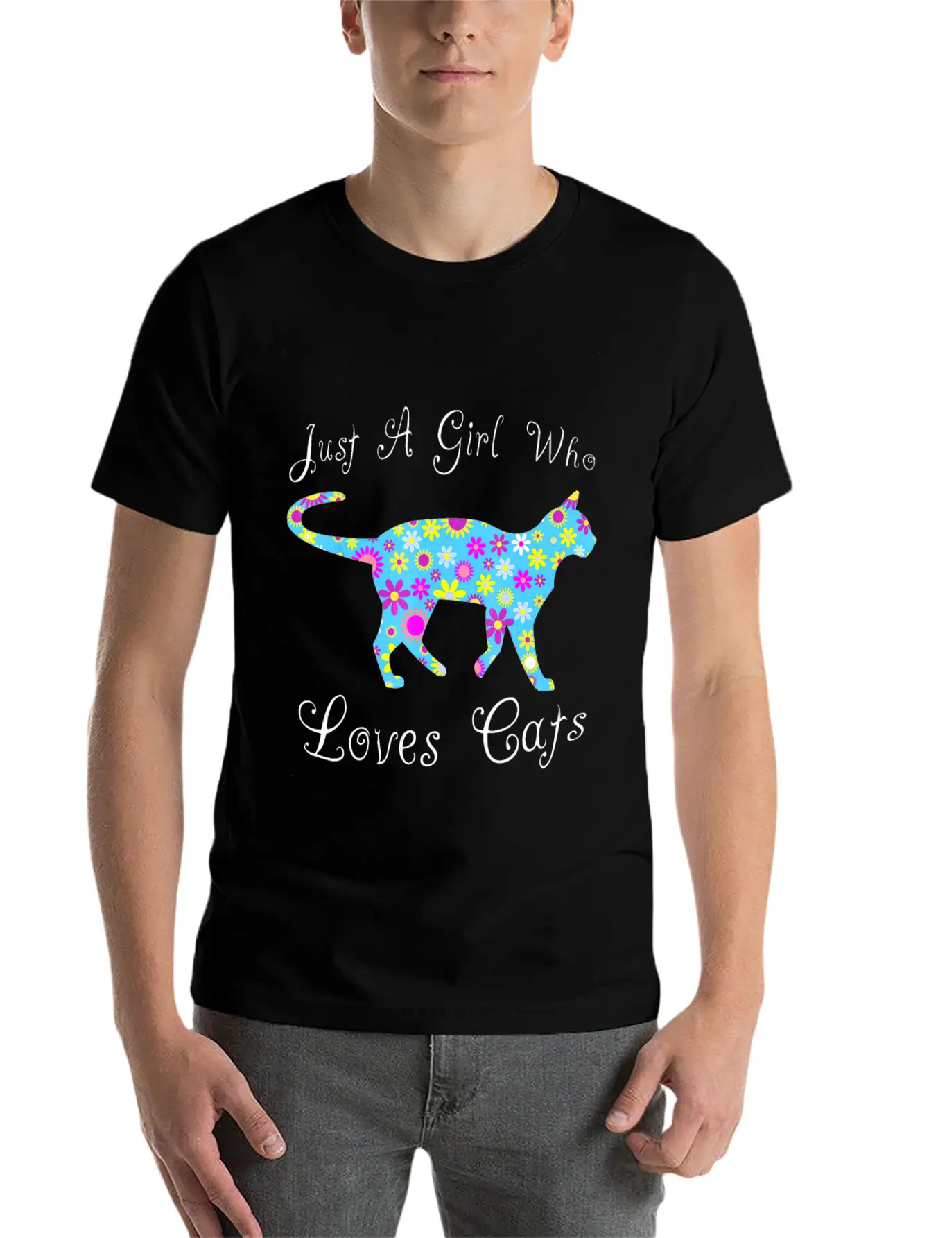 Cat Inspired Sayings For Girls Cute Cat Themed Gif Timeless Short Sleeve Tee – Comfy And Minimalist Design