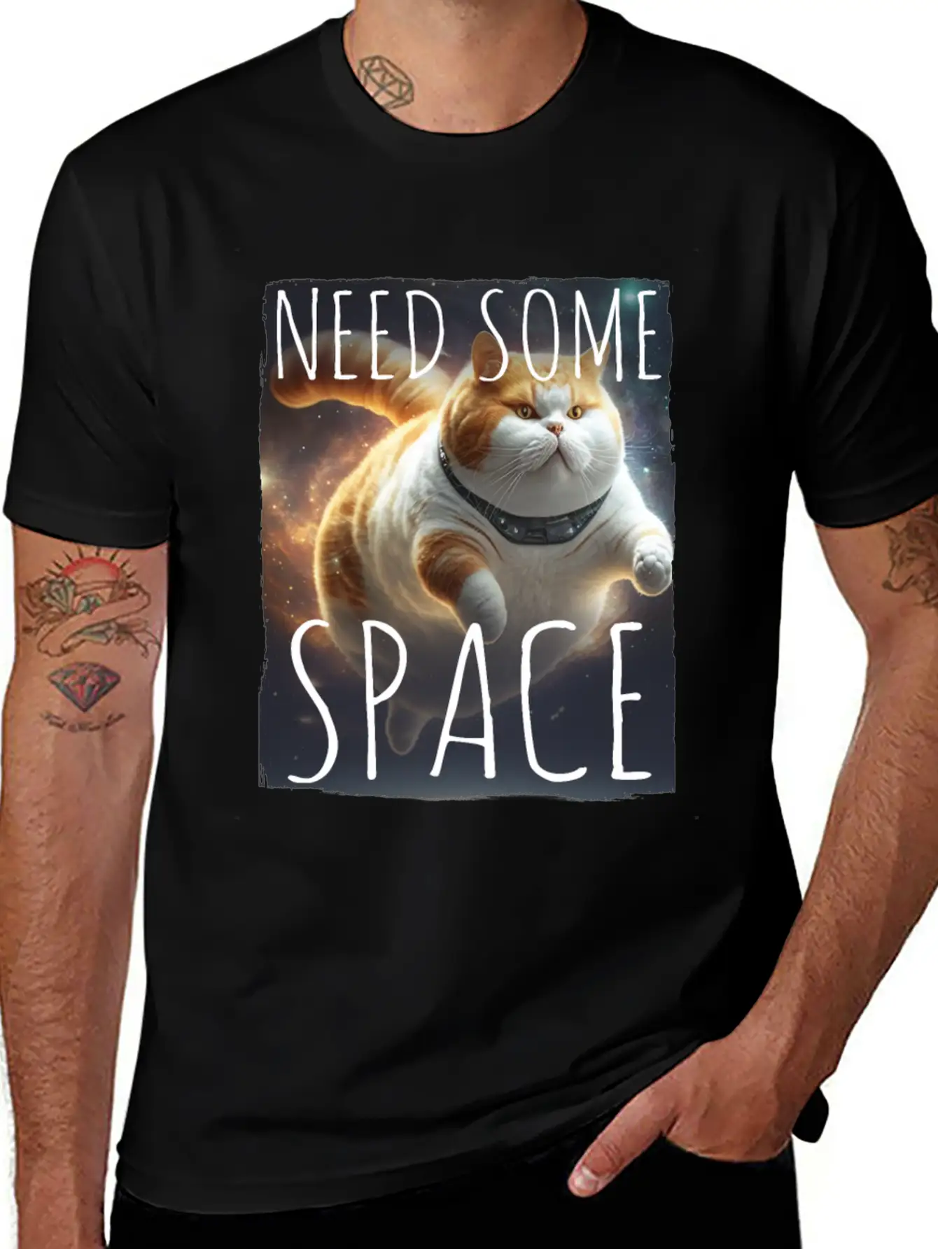 Cat Kitten Space Outer Space Atmosphere Universe Basic Graphic T-Shirt – Daily Comfort In Soft Cotton