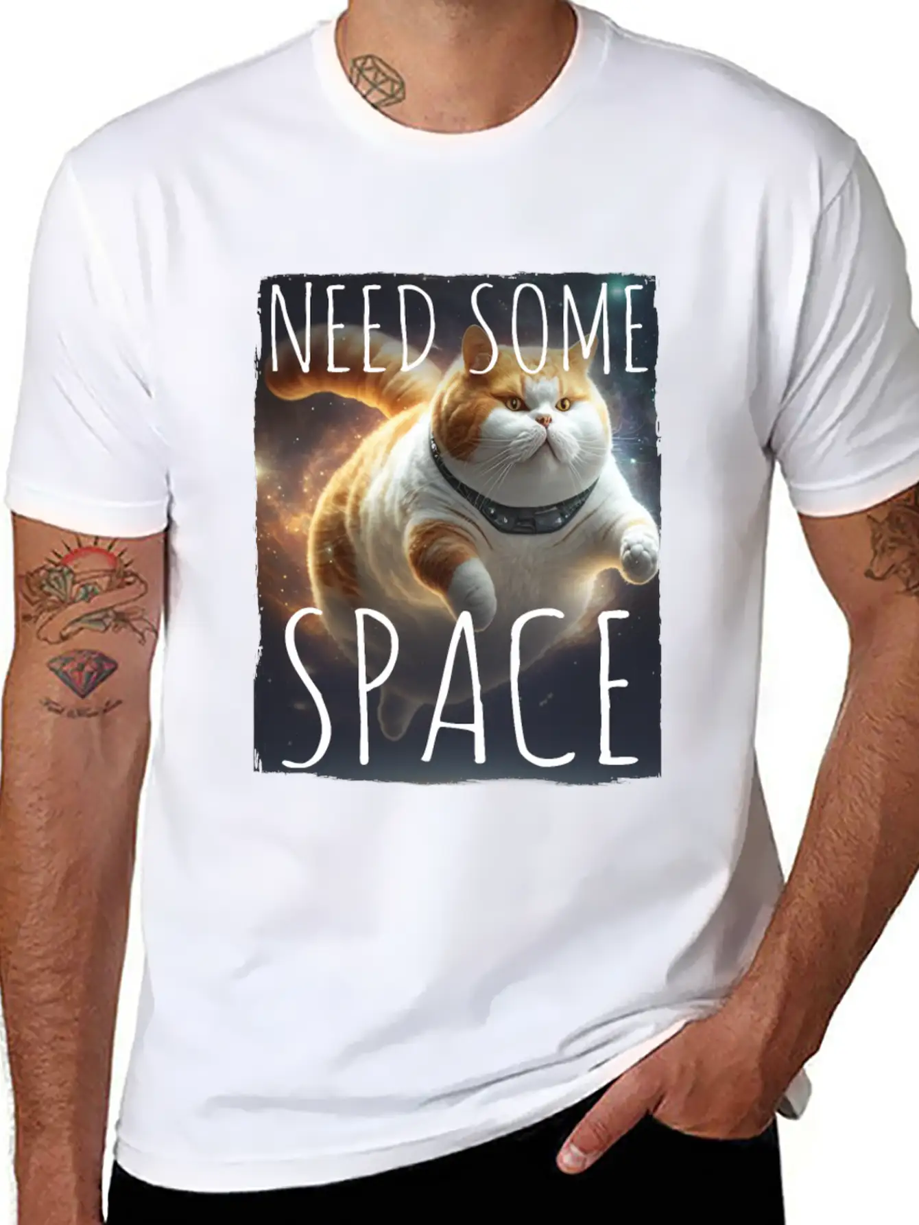Cat Kitten Space Outer Space Atmosphere Universe Basic Graphic T-Shirt – Daily Comfort In Soft Cotton