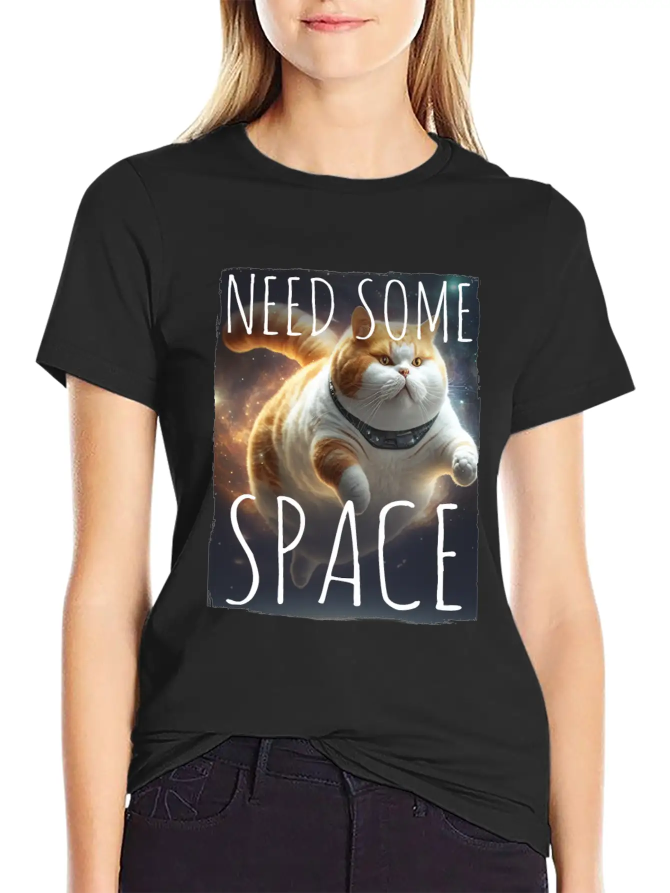 Cat Kitten Space Outer Space Atmosphere Universe Basic Graphic T-Shirt – Daily Comfort In Soft Cotton