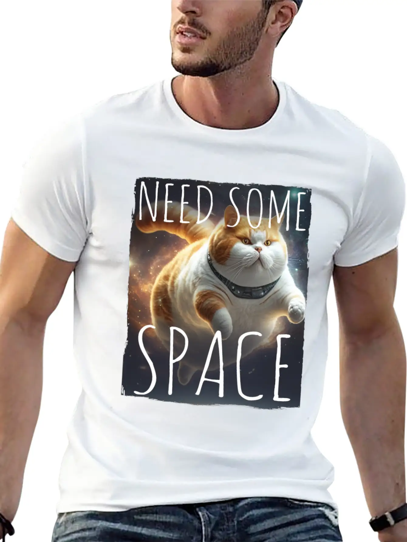 Cat Kitten Space Outer Space Atmosphere Universe Basic Graphic T-Shirt – Daily Comfort In Soft Cotton