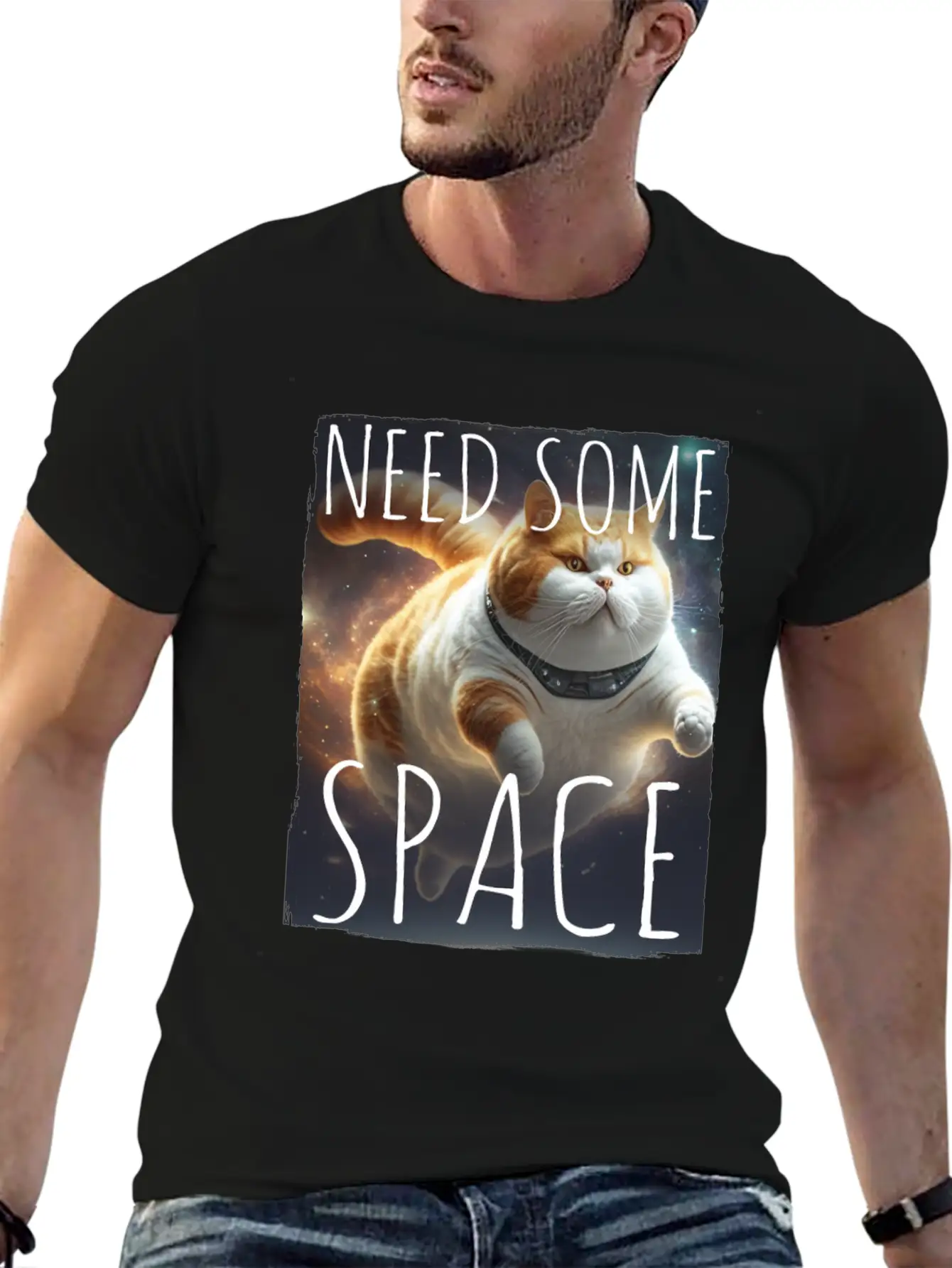 Cat Kitten Space Outer Space Atmosphere Universe Basic Graphic T-Shirt – Daily Comfort In Soft Cotton