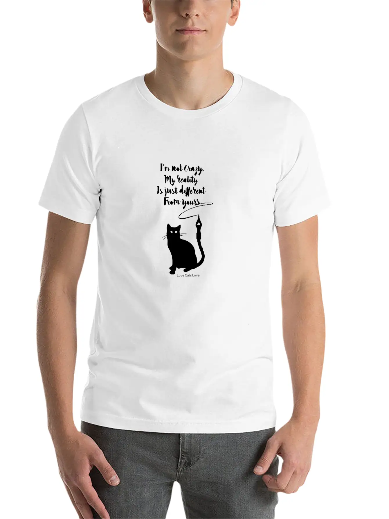 CAT LOVER OWNER FUNNY BIRTHDAY PRESENT SURPRISE Timeless Short Sleeve Tee – Comfy And Minimalist Design