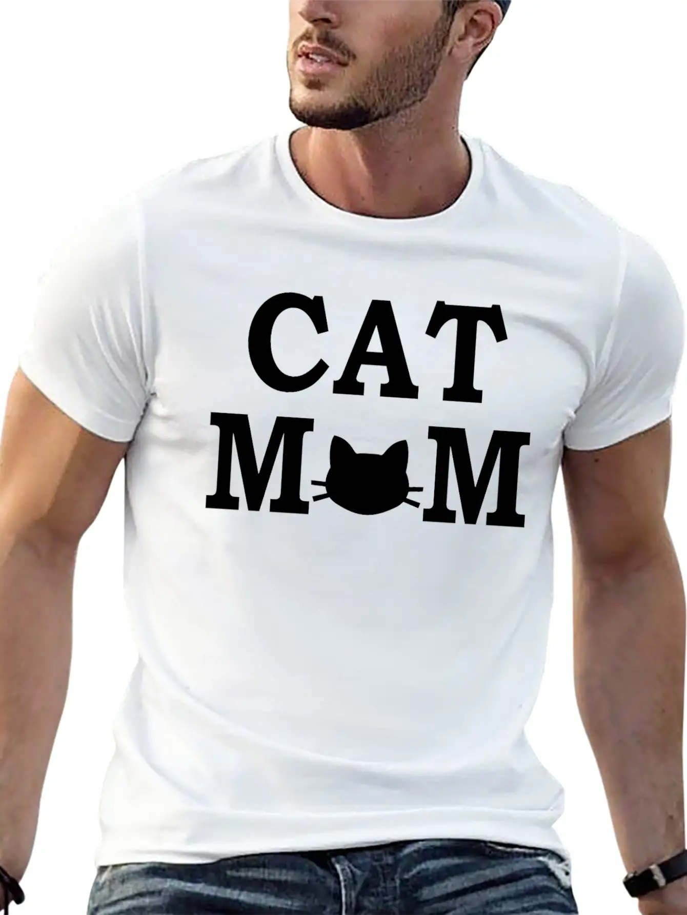 Cat Mom - Black Unisex Short Sleeve Soft Cotton T-Shirt – Casual Everyday Wear