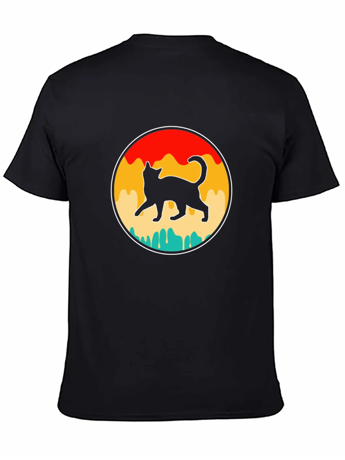 Cat Retro Unisex Short Sleeve Soft Cotton T-Shirt – Casual Everyday Wear