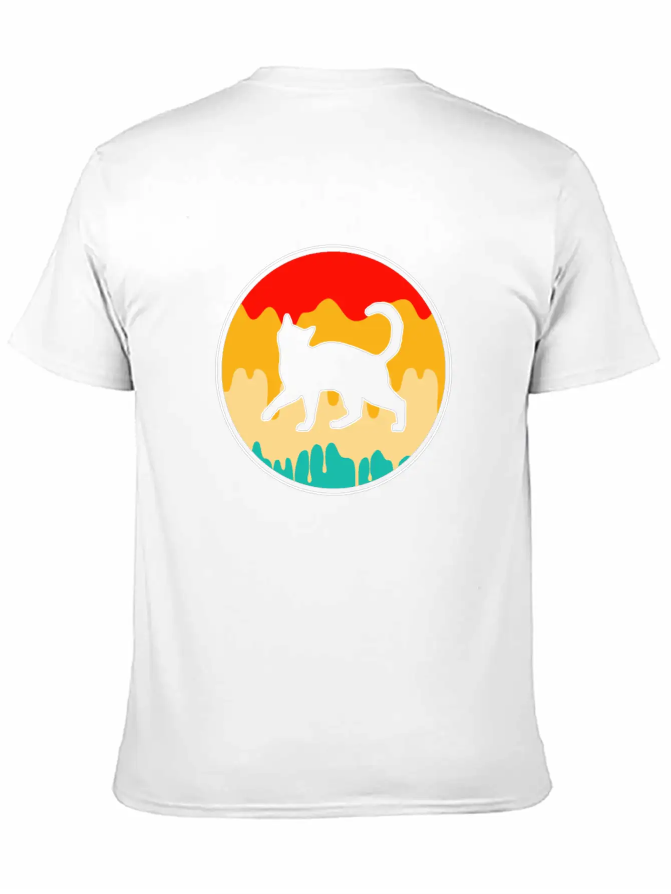 Cat Retro Unisex Short Sleeve Soft Cotton T-Shirt – Casual Everyday Wear
