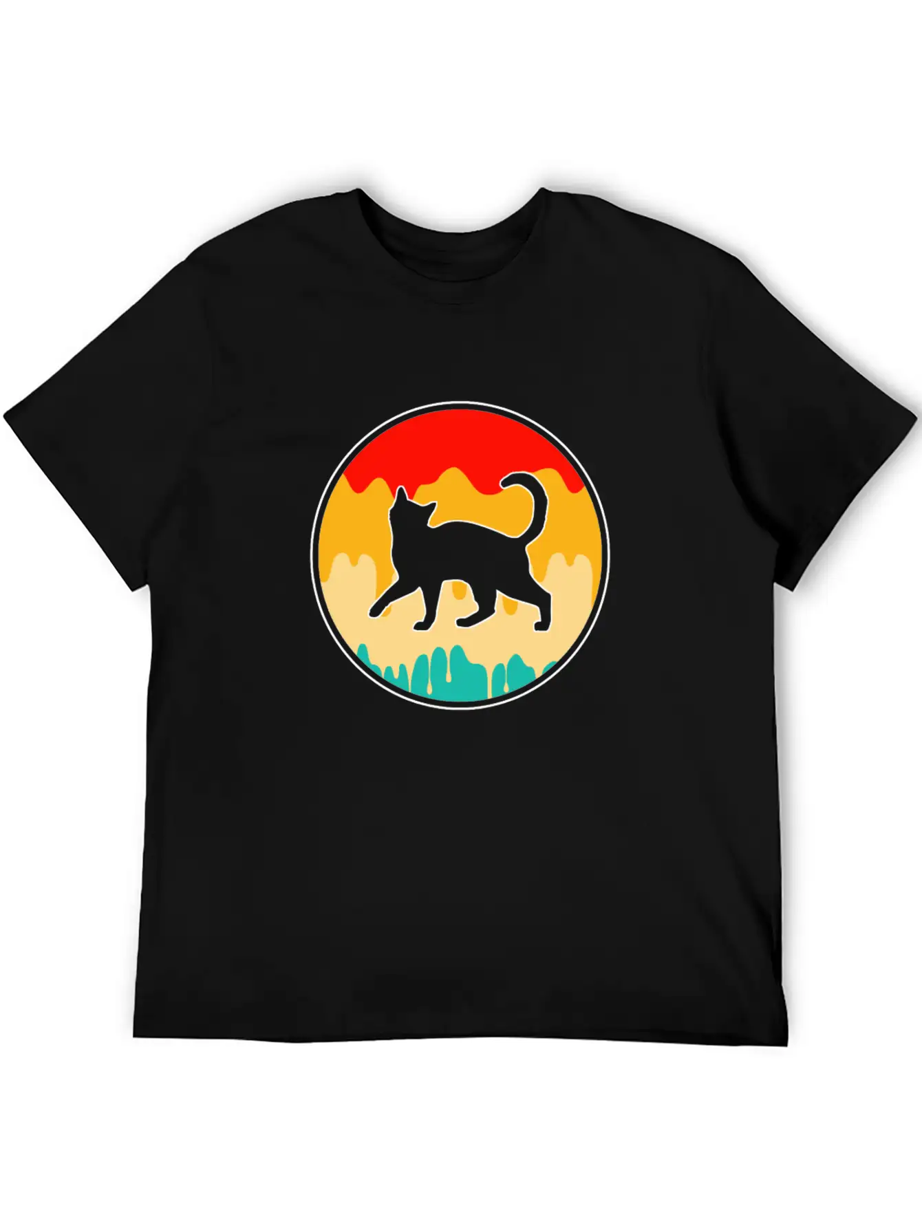 Cat Retro Unisex Short Sleeve Soft Cotton T-Shirt – Casual Everyday Wear