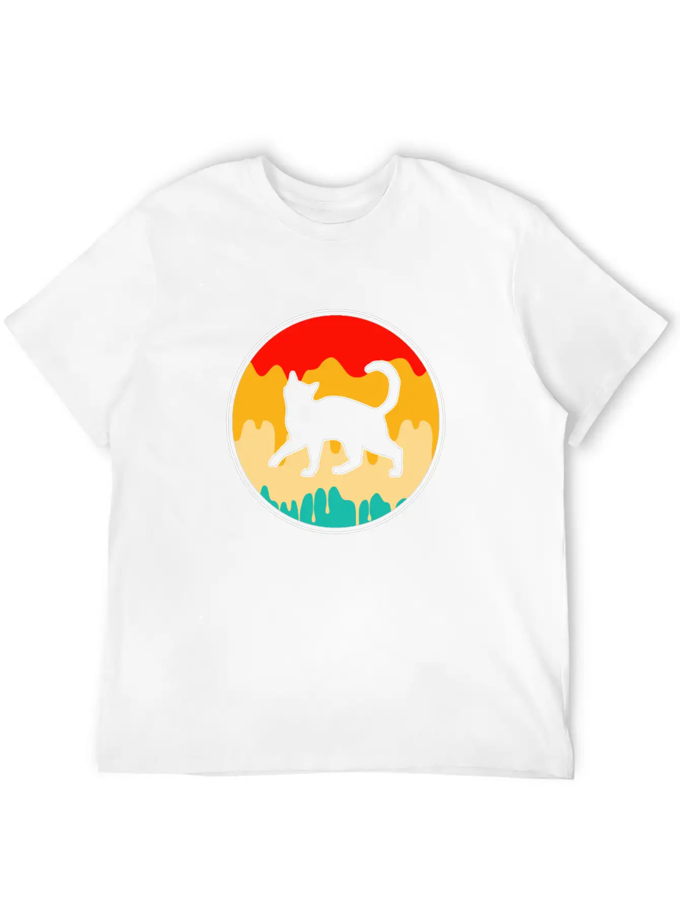 Cat Retro Unisex Short Sleeve Soft Cotton T-Shirt – Casual Everyday Wear