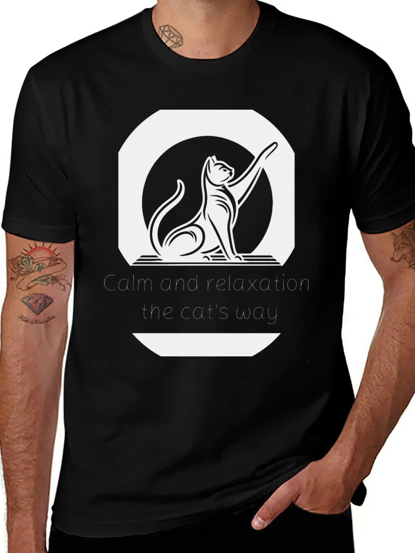 Cat Yoga - Calm And Relaxation The Cat's Way. Unisex Short Sleeve Soft Cotton T-Shirt – Casual Everyday Wear
